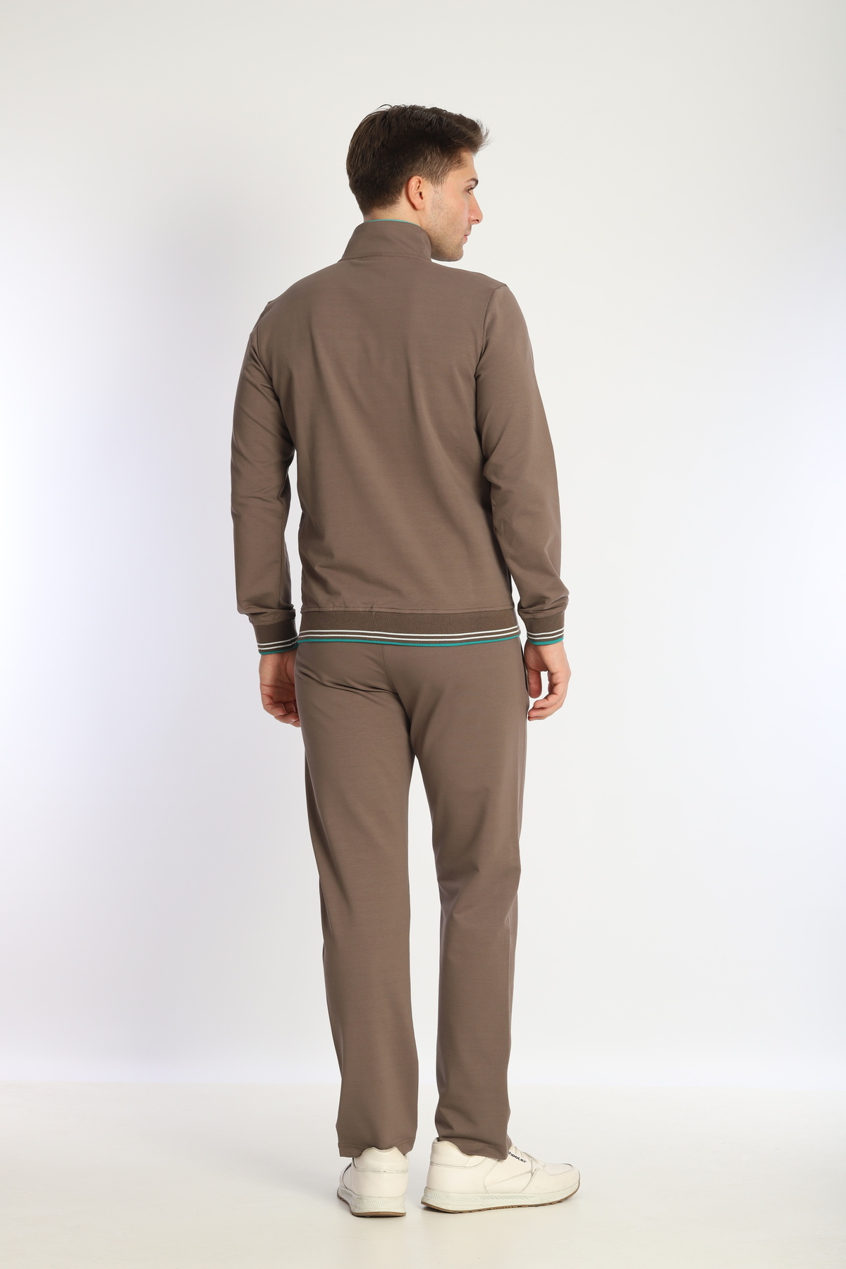NEED LİFE-Men's Stand-Up Collar Standard Fit Line Detailed Zippered Straight Leg Tracksuit Set 5