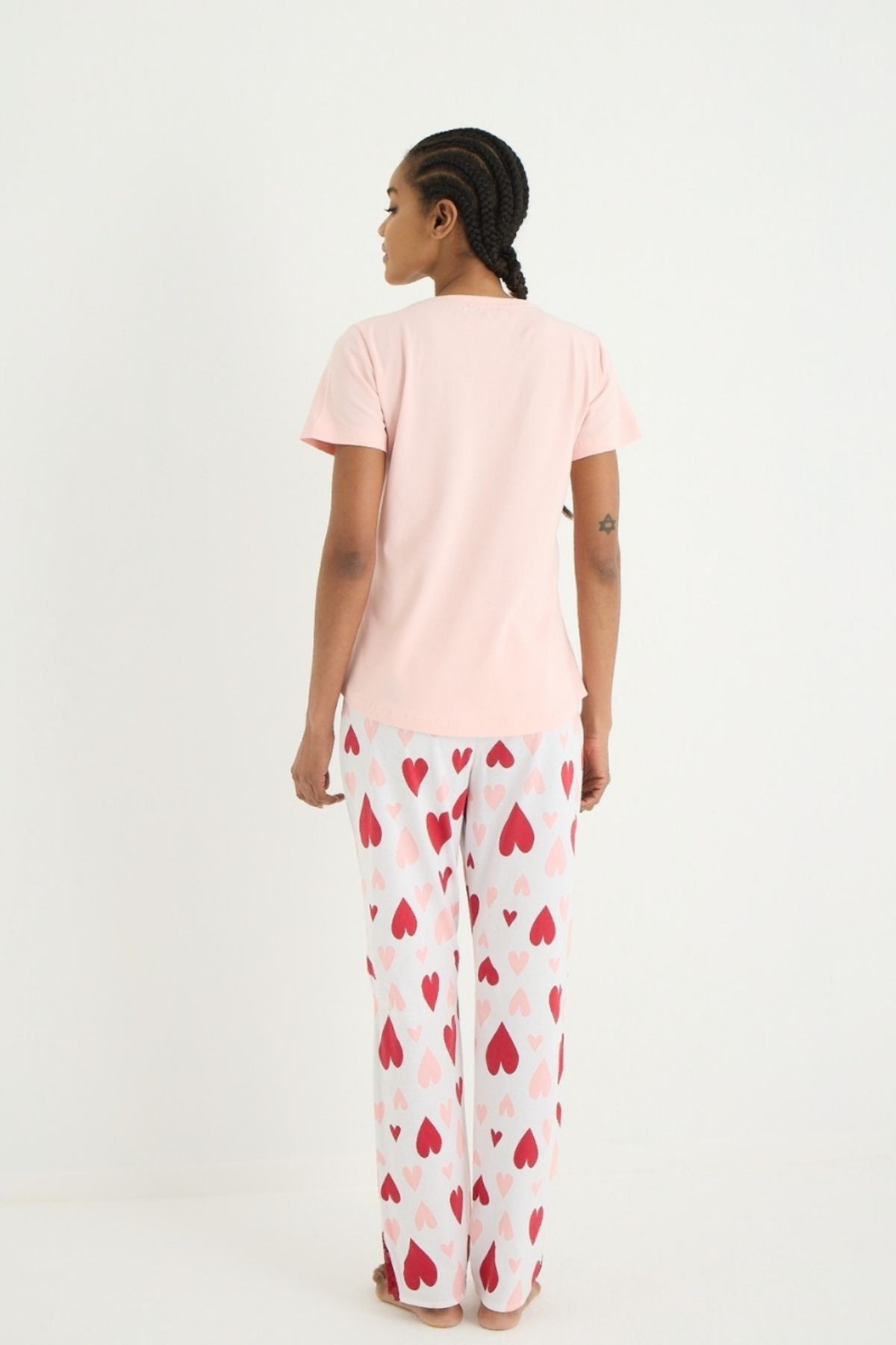 İPEKTENİM-Heart Patterned Pajama Set 4