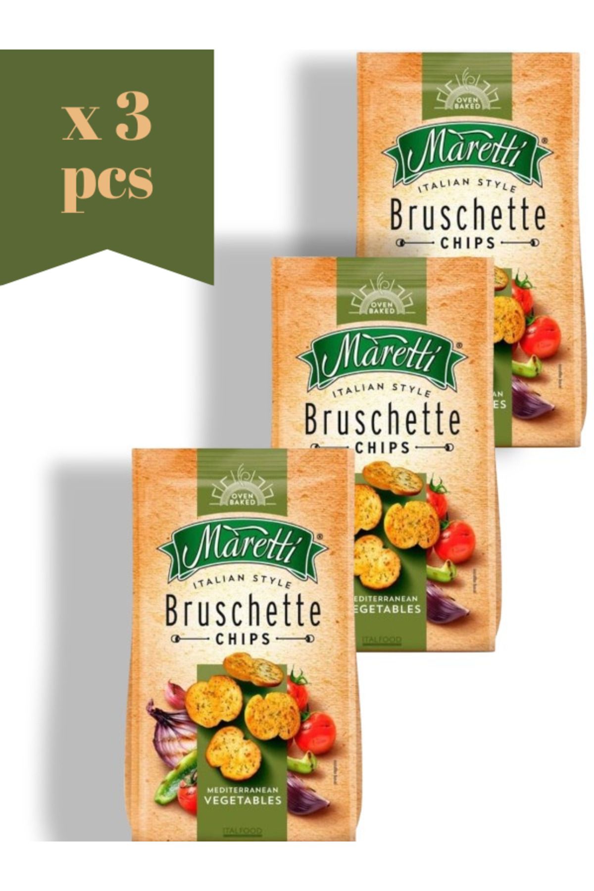Maretti Bruschette Vegetables Sebzeli Kızartılmış Ekmek 70 Gr x 3 Adet