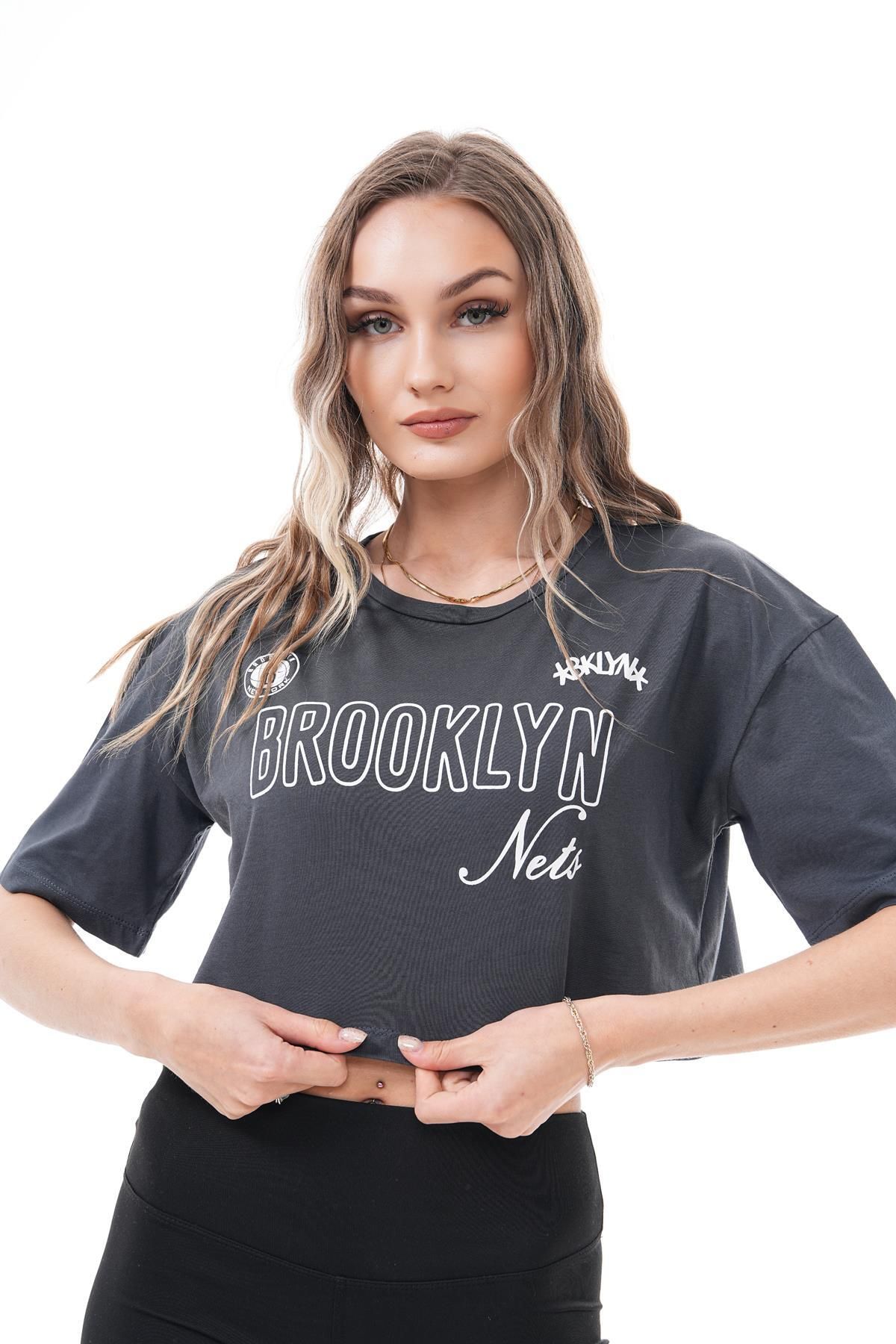 ŞİMAL-Women's Printed Crew Neck Casual T-Shirt 250183   - 4