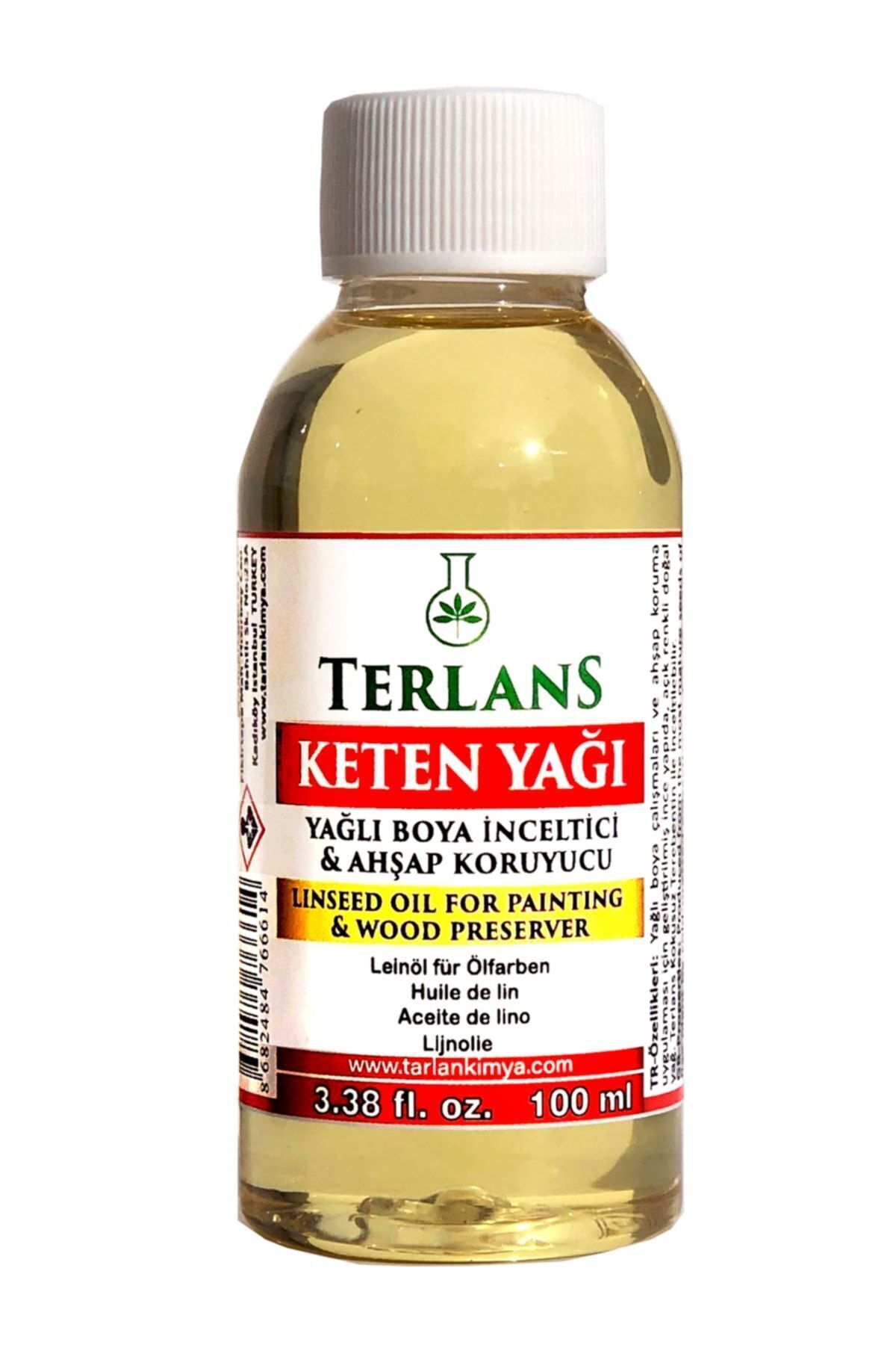 Terlans Keten Yağı 100 Ml Resim Yağı & Ahşap Koruyucu