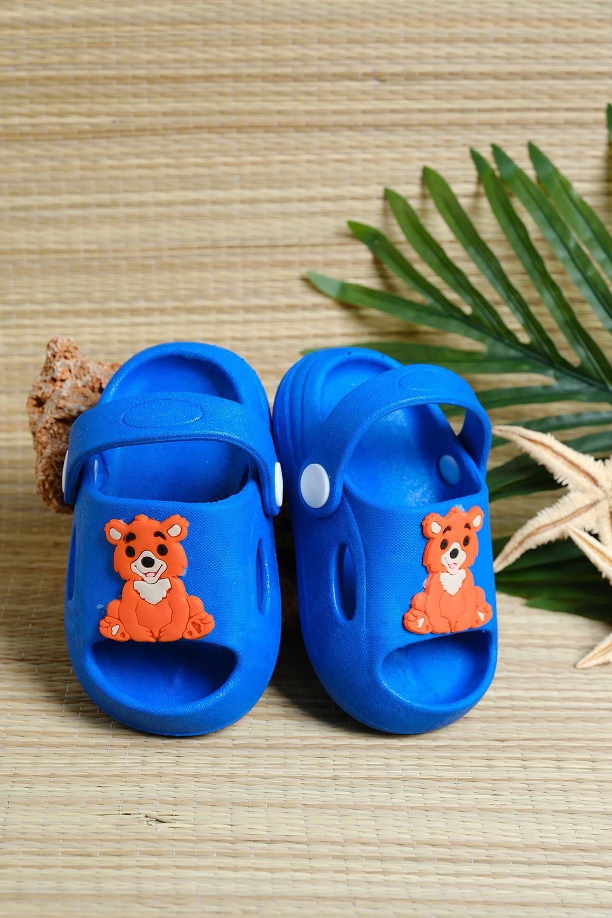 Oksit-Minta Orthopedic Non-Slip Sole Children's Sandals Slippers with Teddy Bear Figure 2