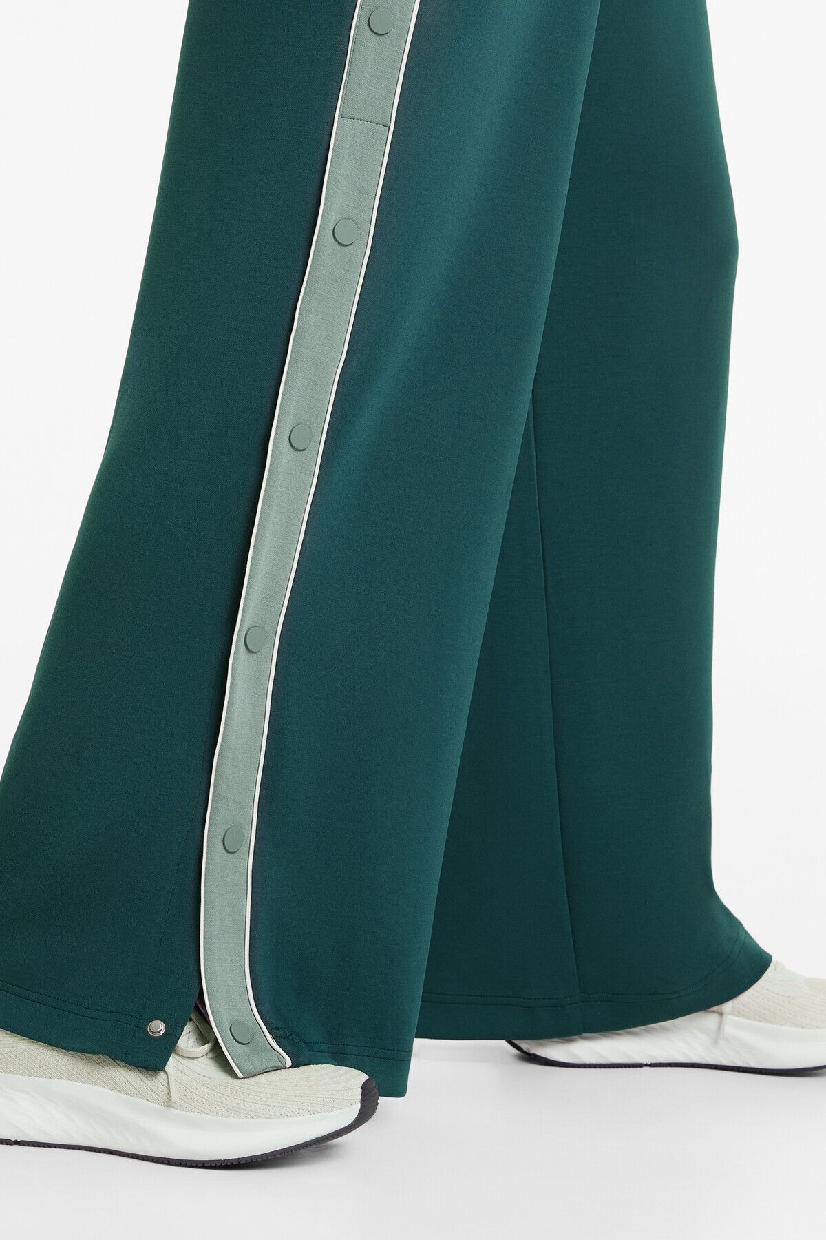 Oysho-Wide-leg trousers with soft-touch modal, piping and buttons 4
