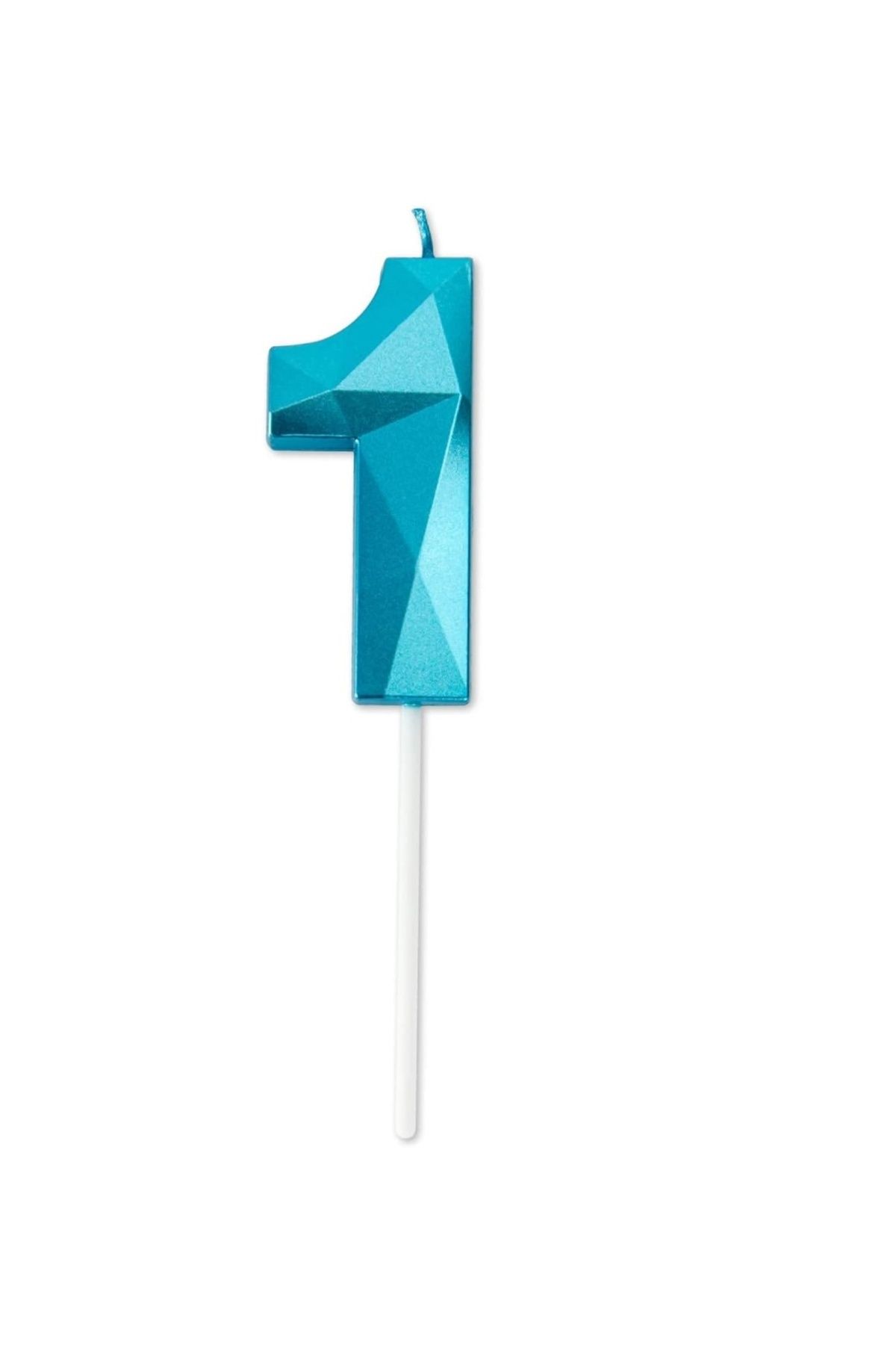 PARTY GO-Cake Candle, Number 1, Wax, Blue, 7 Cm 1