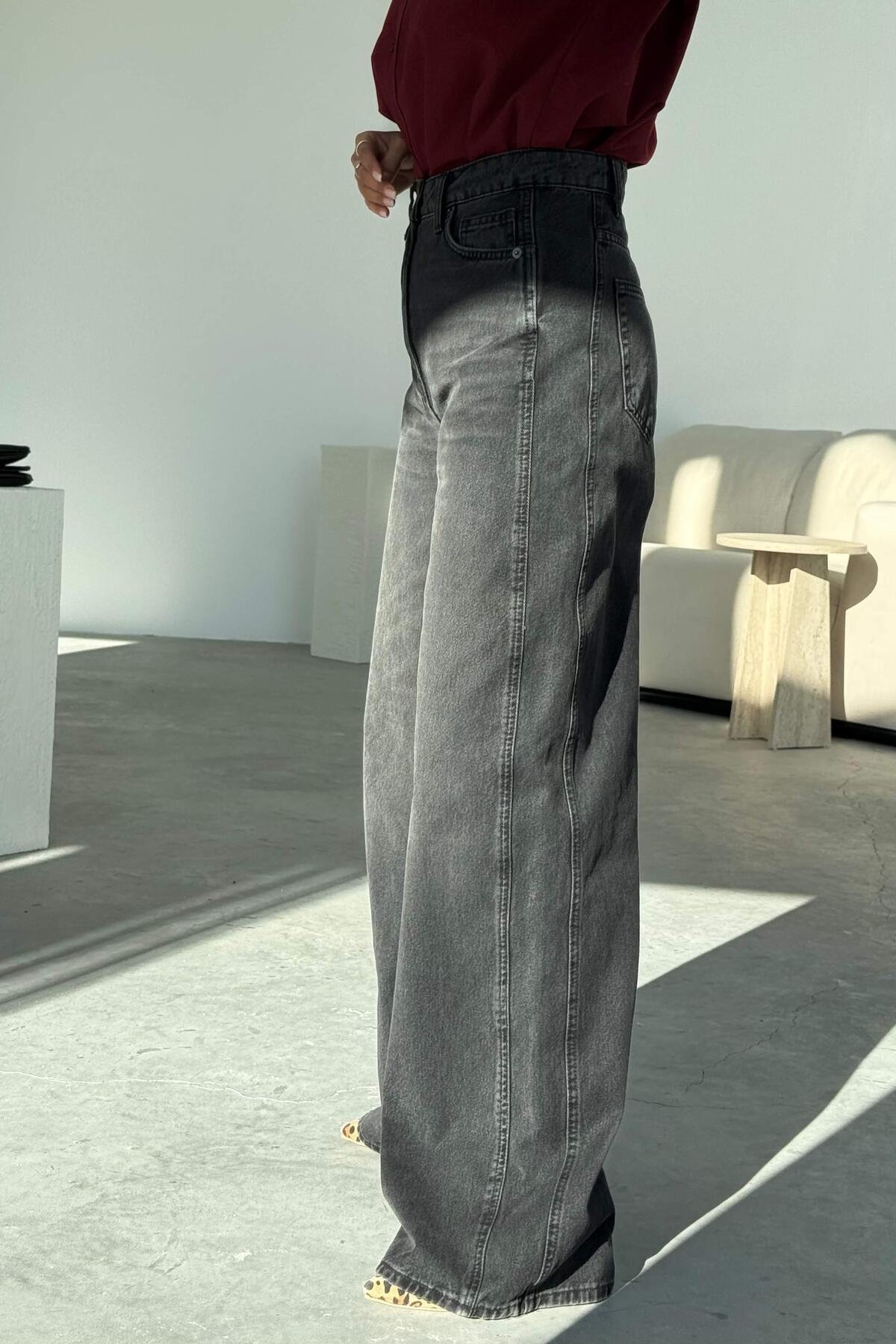 ELVAN TOLON-Black Grind Wide Leg Jean 6