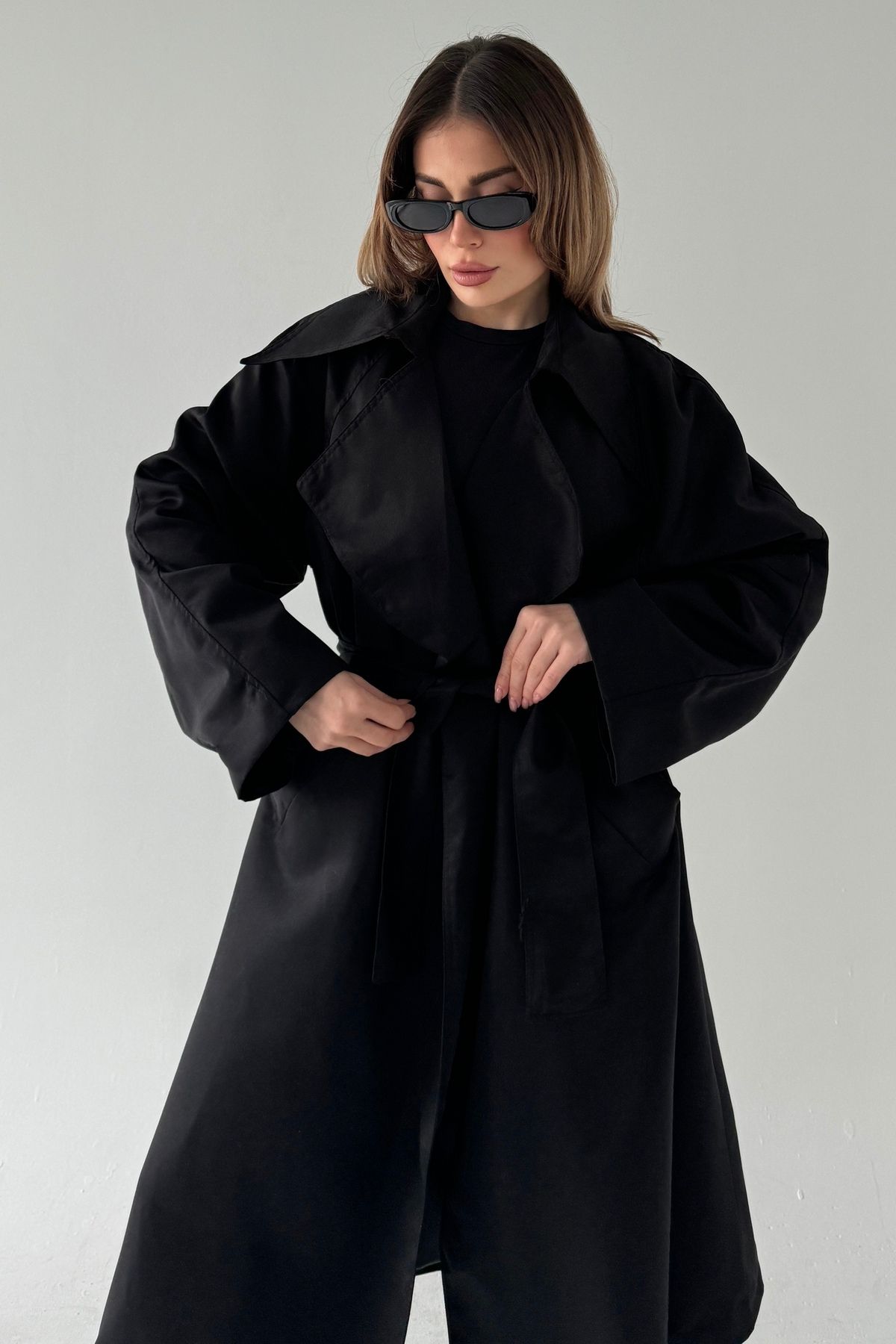 bb butik basic-Nano Tech Thick Casual Trench Coat (ΛΕΚΕ - ΑΔΙΑΒΡΟΧΟ ΥΦΑΣΜΑ ΑΠΟΔΕΙΞΗΣ)bbtc0050 4