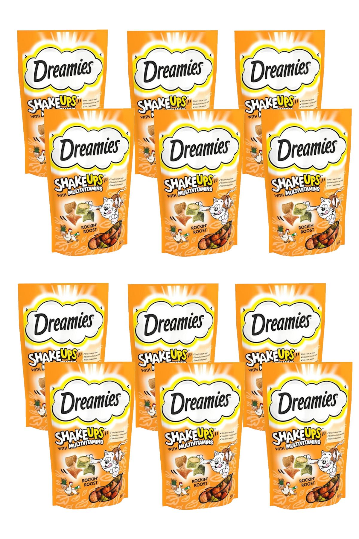 Dreamies Shake Ups Rockin Rooster Kedi Ödülü 55 Gr x 12 Adet