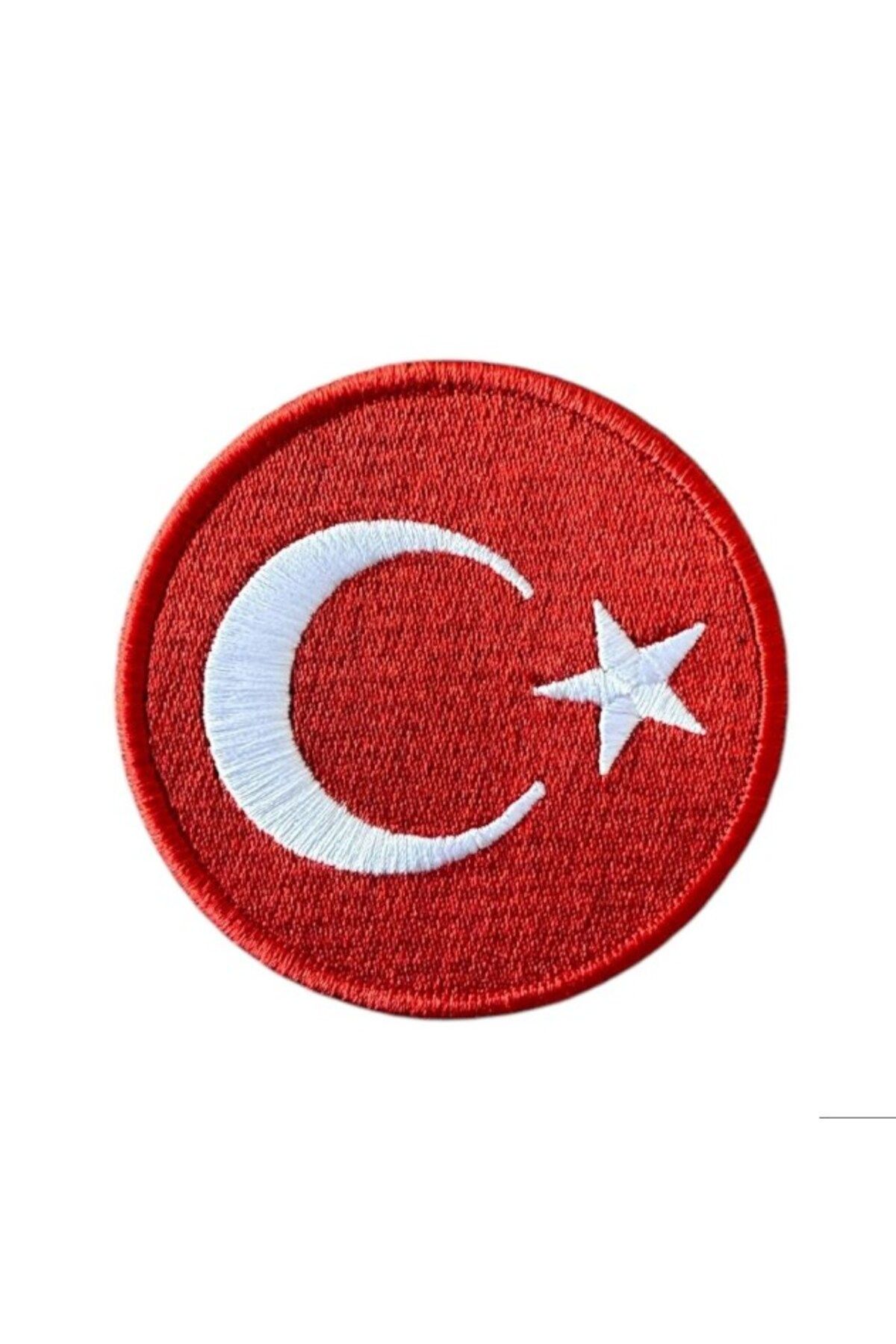 Store Aplike Ütü İle Yapışan Türk Bayrağı Yuvarlak Büyük Arma 5 cm