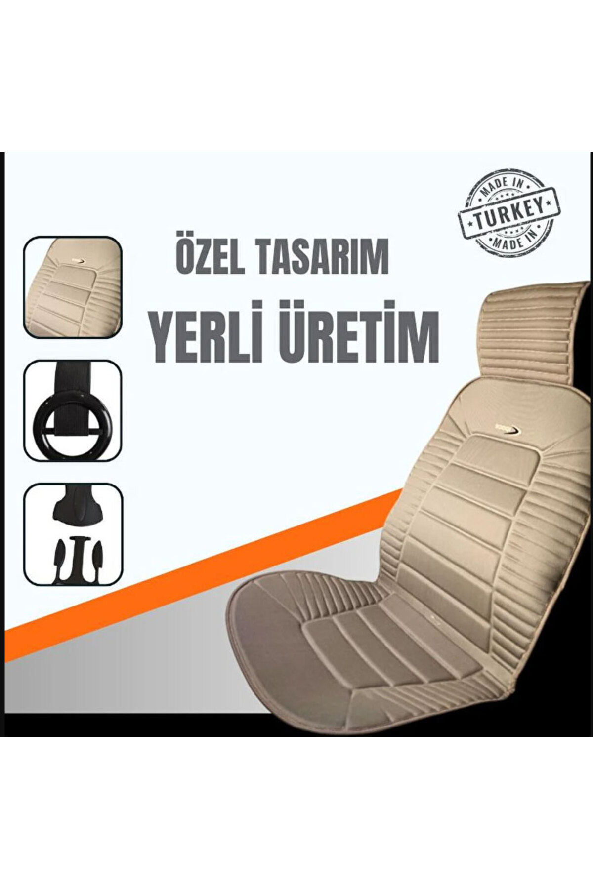 carlone Oto Koltuk Minderi Ortopedik Kalın Süngerli Ön 2 Koltuk Bej Araç Koltuk Koruyucu Kılıf fotoğrafı 2 (önizleme)