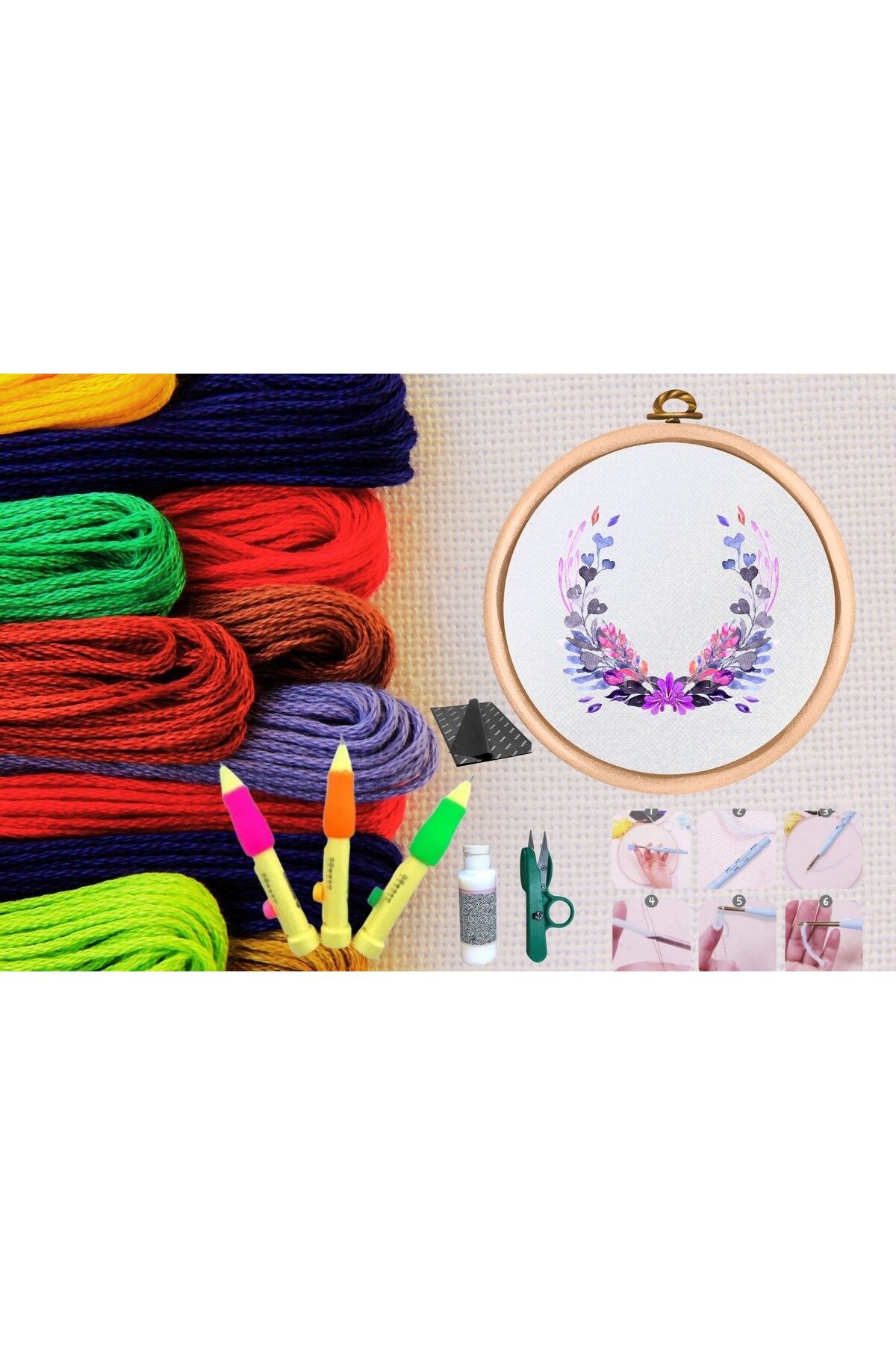 KfksStore Punch Seti Nakış Seti Kasnaklı Kendin Yap Seti Seri 42