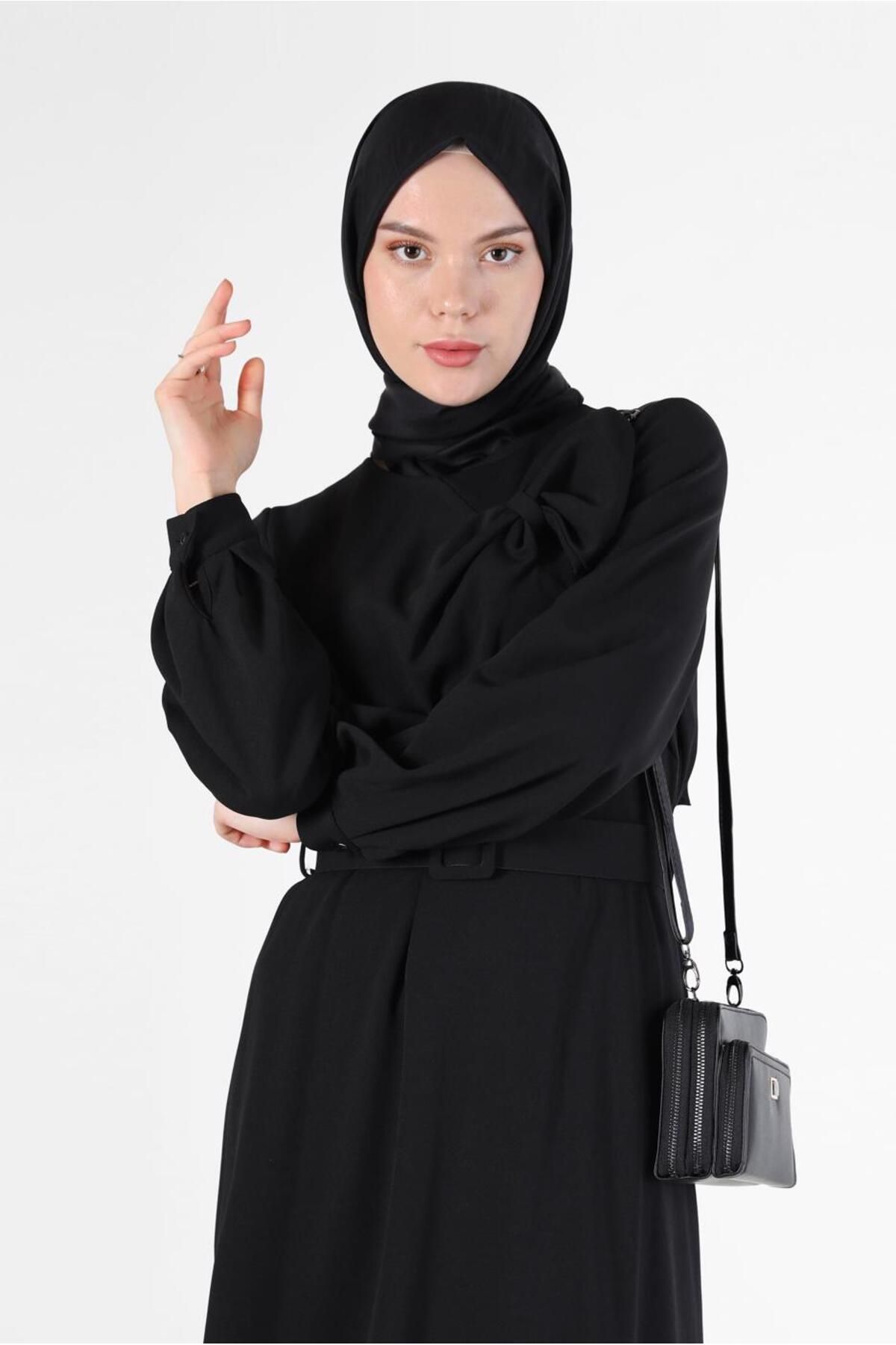 لباس کمربندی روبانی با جزئیات 42408 Alvina