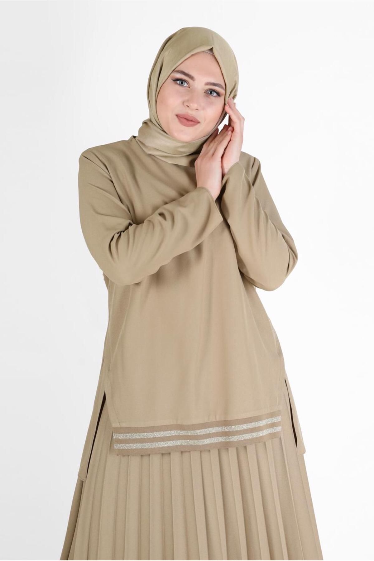 کت و شلوار دامن دوبل چین دار 20194 Alvina