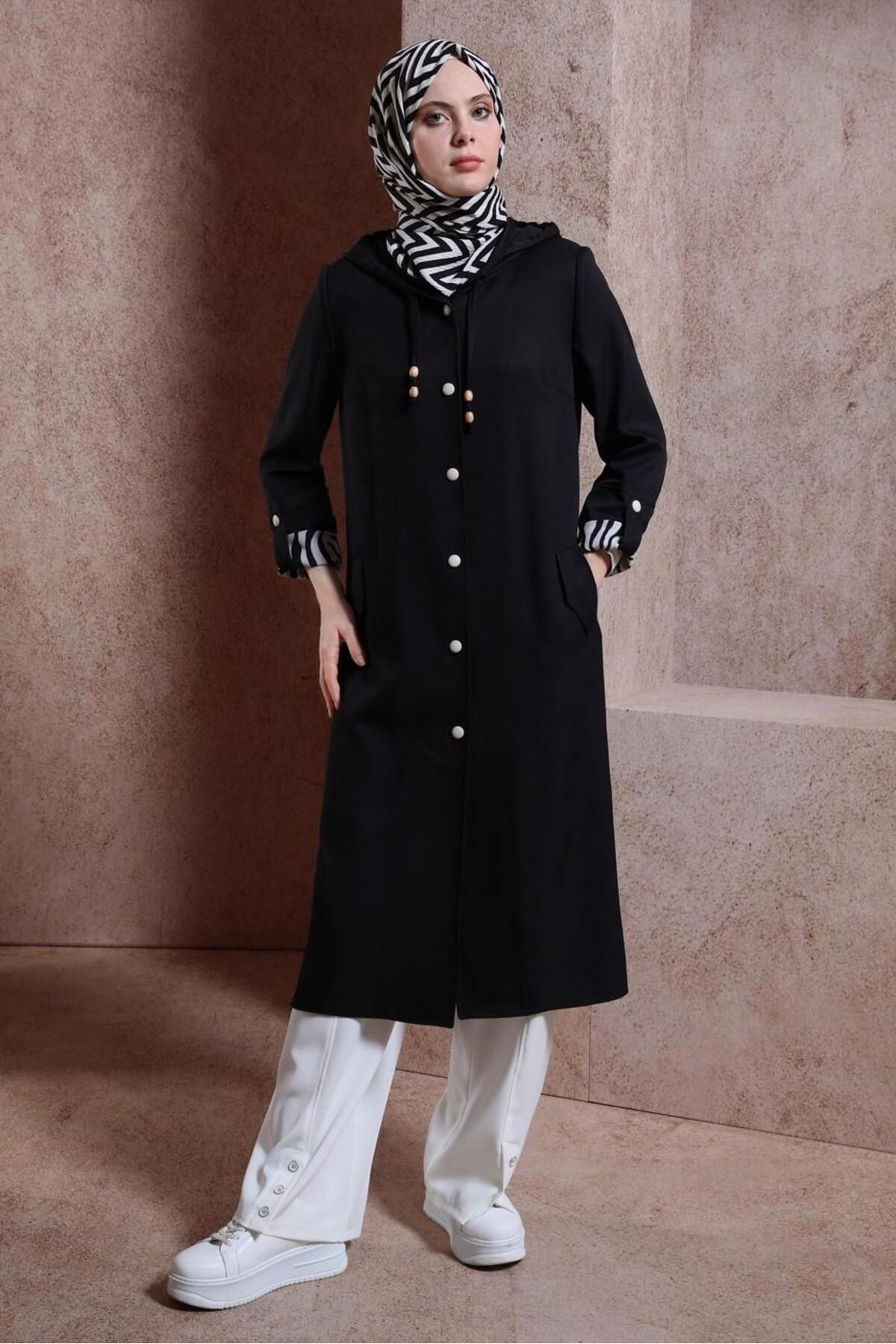 مانتو ترنچ کلاهدار 10872 Alvina