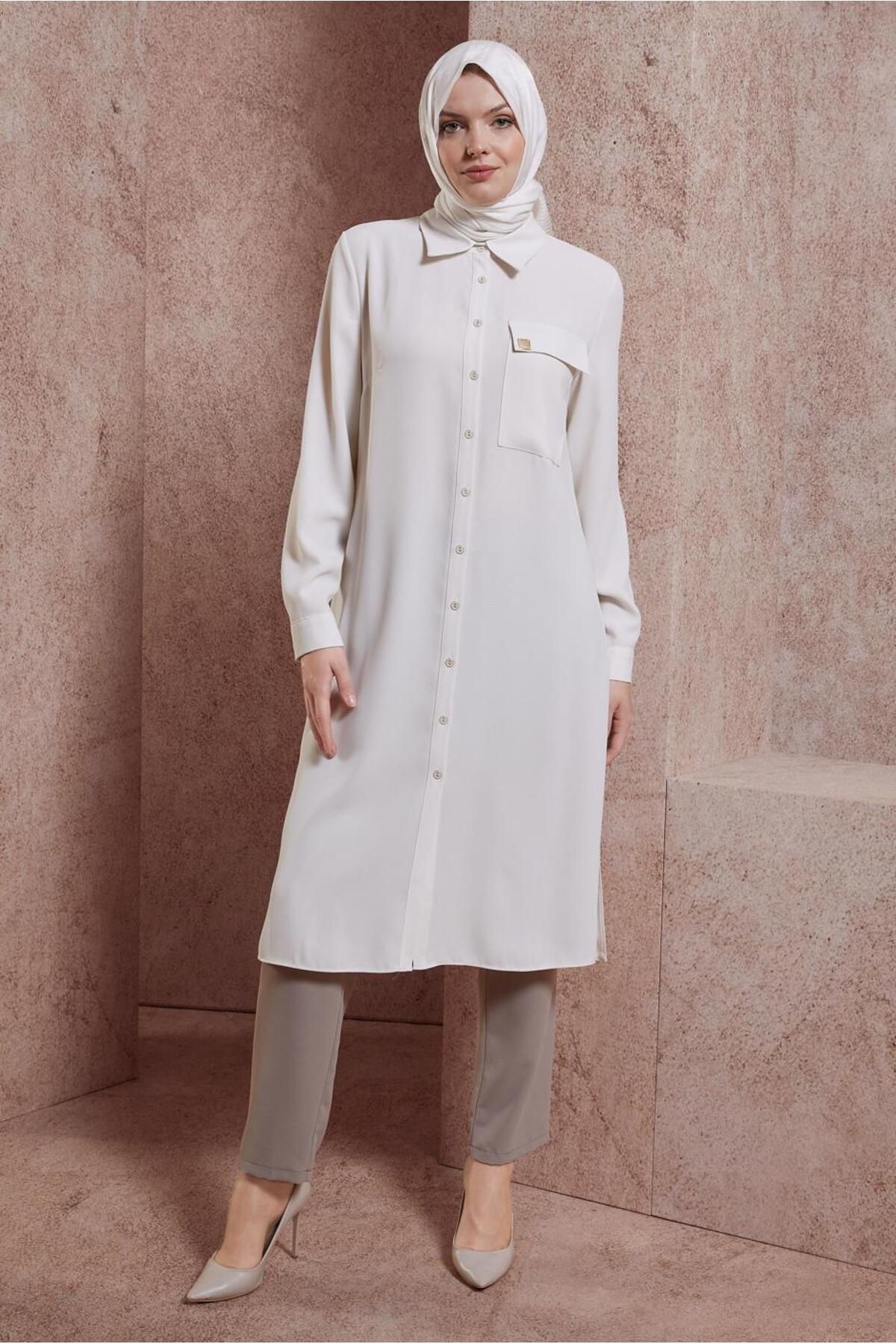 Alvina-Long Shirt Collar Tunic 44597 2