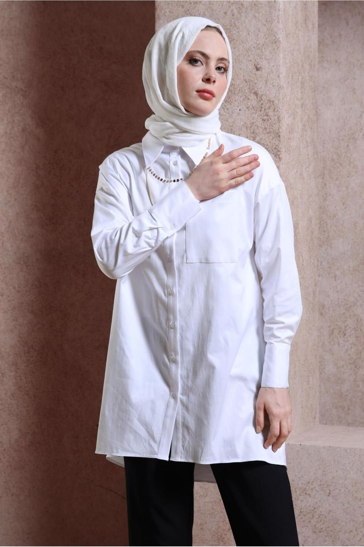 تونیک پیراهن ساتن 44421 Alvina