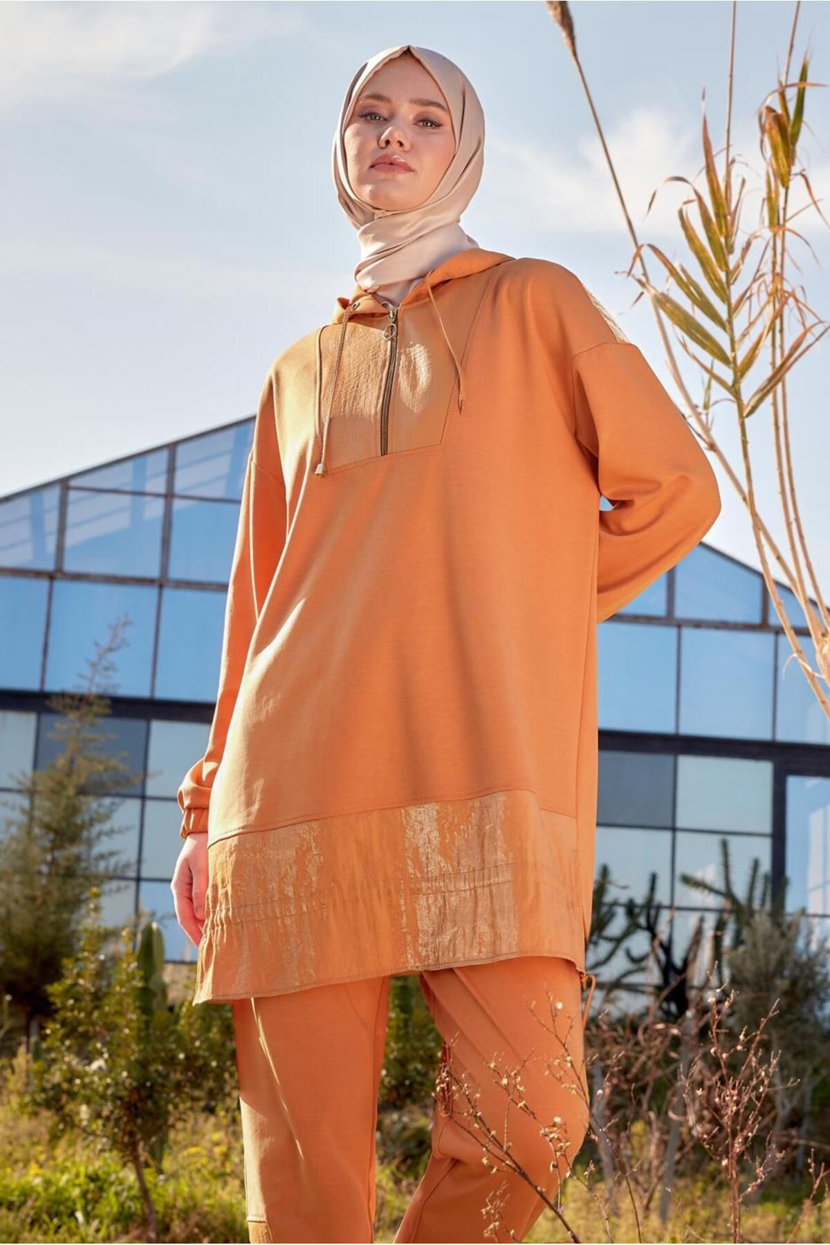 ست گرمکن پوشیده نارنجی زنانه تیم TRACKSUIT PANTS 44444 آلوینا Alvina