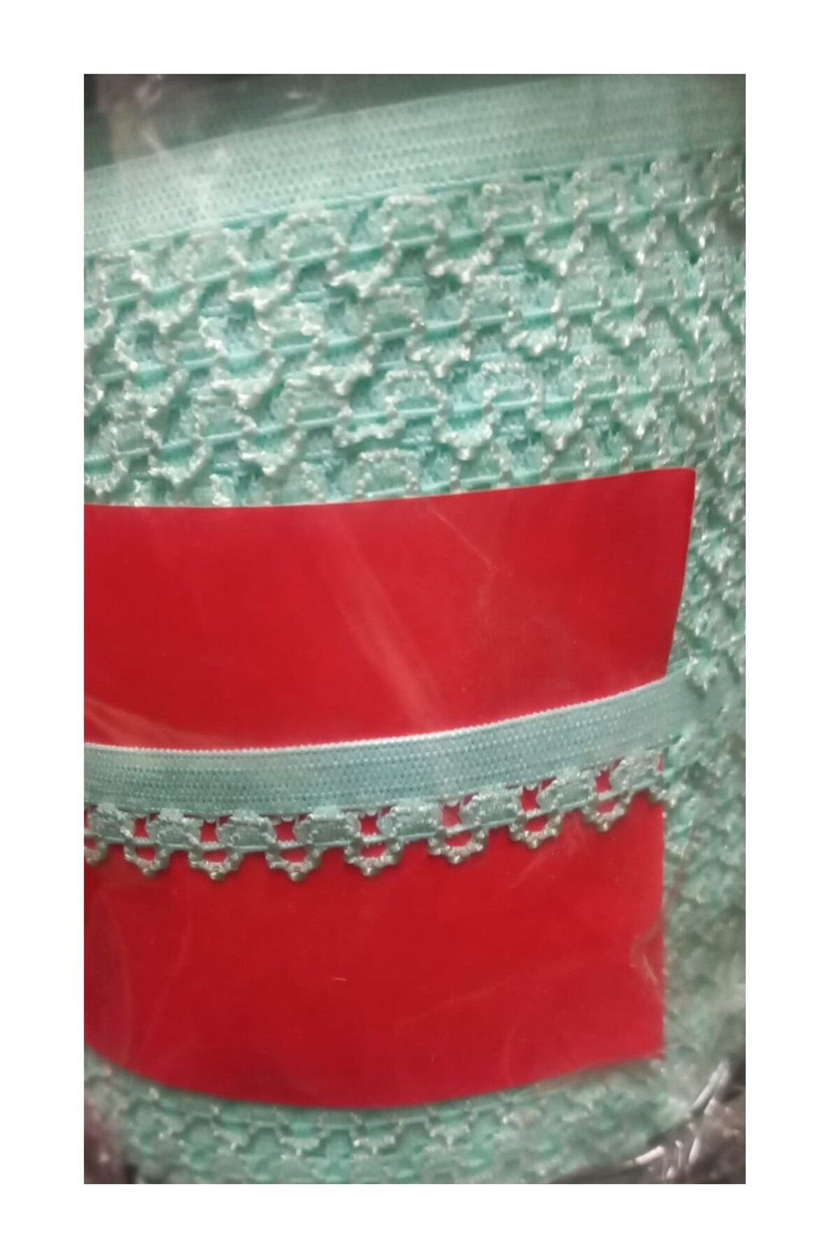 BirdoluSepet Çamaşır Lastiği Dantelli 1 cm 75 Metre 1 Top Su Yeşili