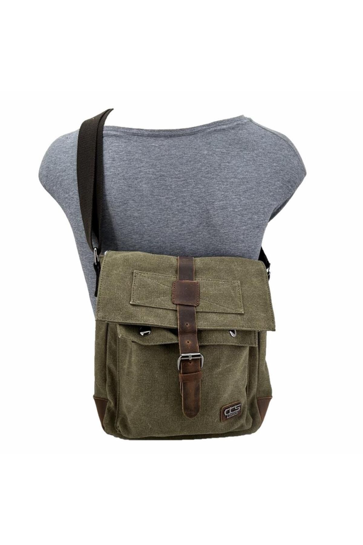 ÇÇS-Ççs 31461 Canvas Postman Shoulder Bag Green 3