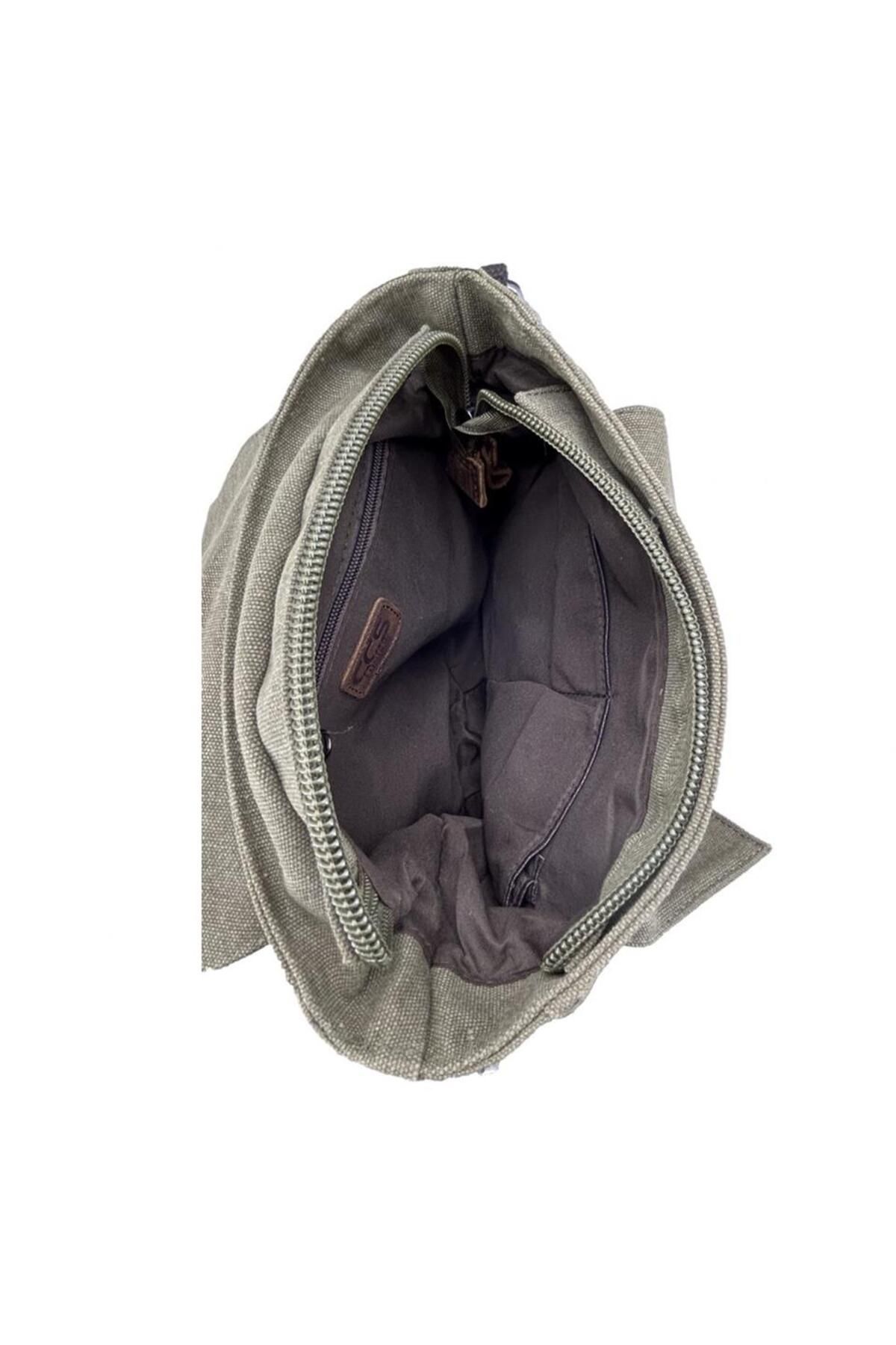 ÇÇS-Ççs 31461 Canvas Postman Shoulder Bag Green 4