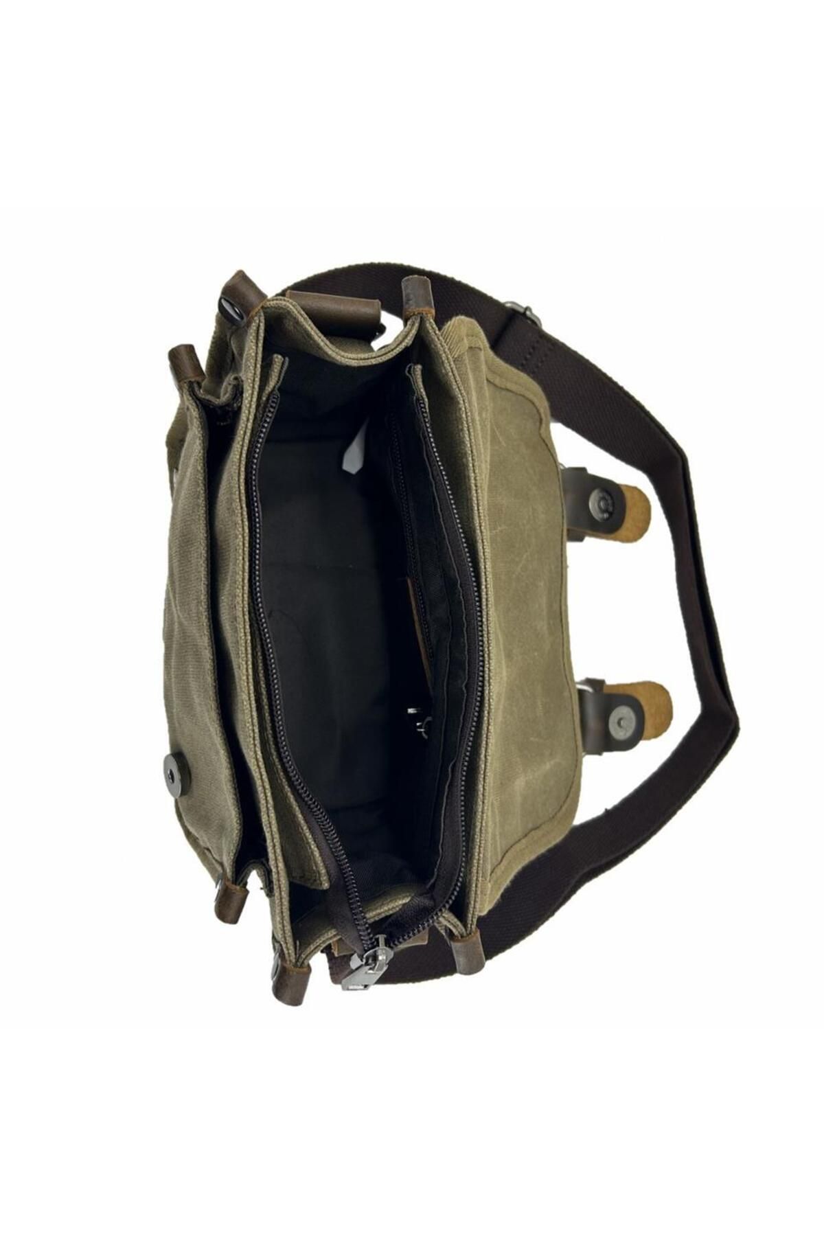 ÇÇS-Ççs 31488 Waxed Canvas Postman - Shoulder Bag with Strap Brown 4