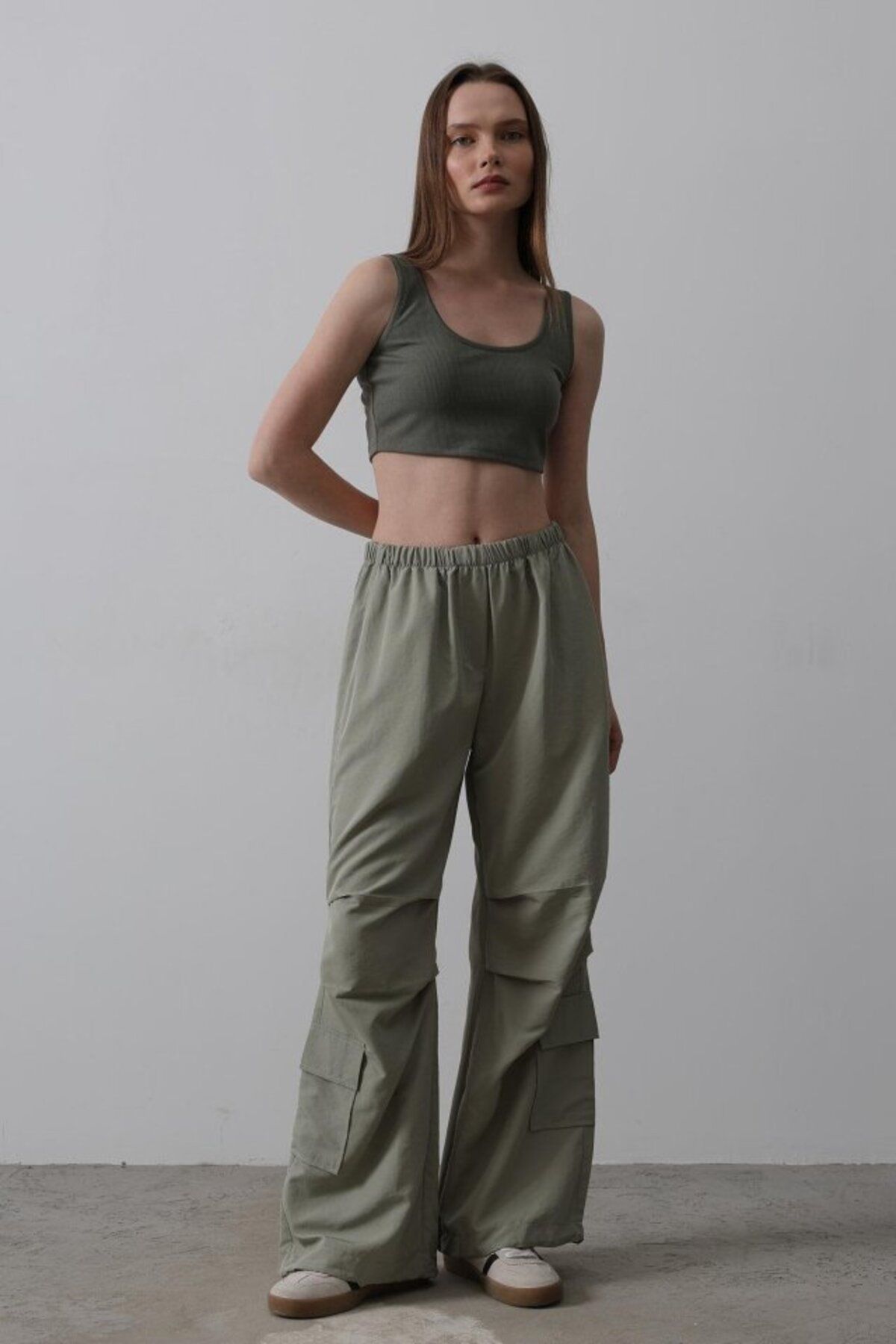 velmorafashion Paraşüt Cargo Pantolon - Haki