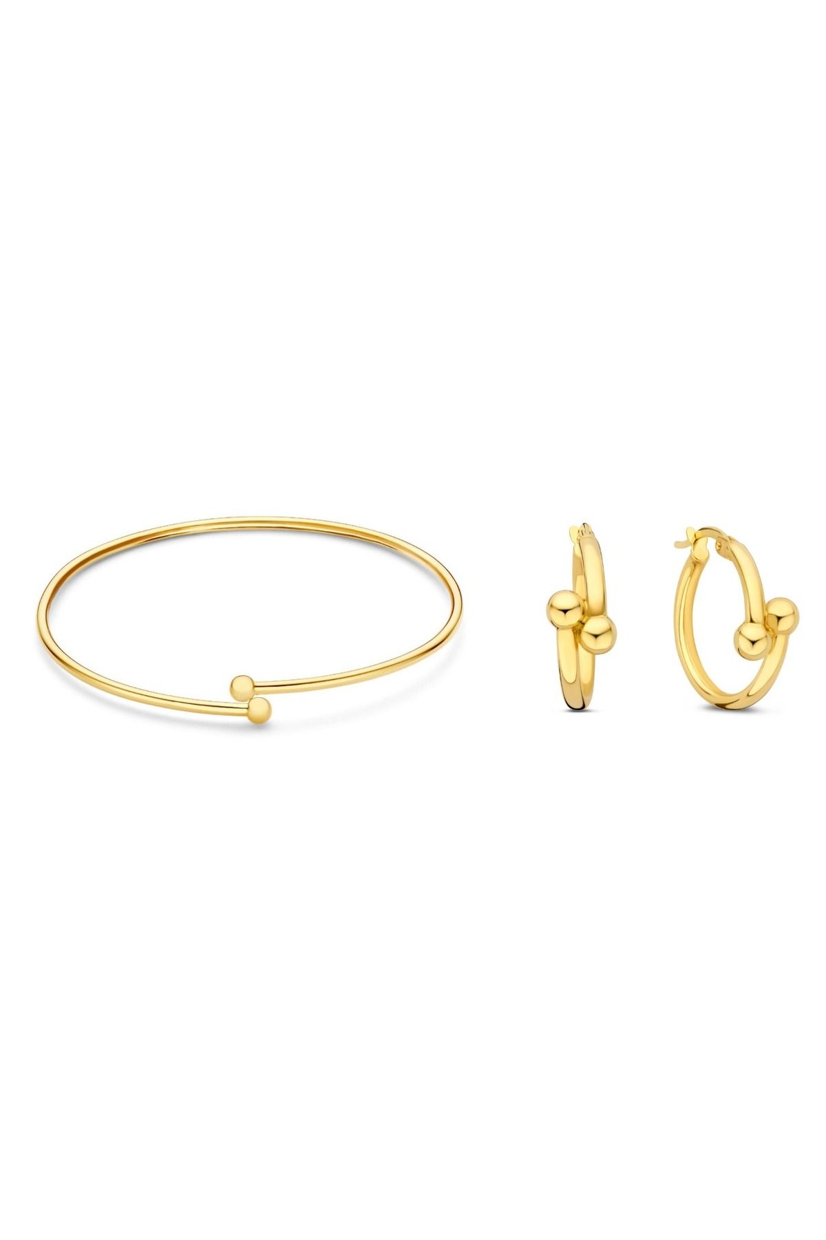 Isabel Bernard-Cadeau D'isabel 14 Karat Gold Armband, Armreif Und Creolen Geschenkset Ib90179 1