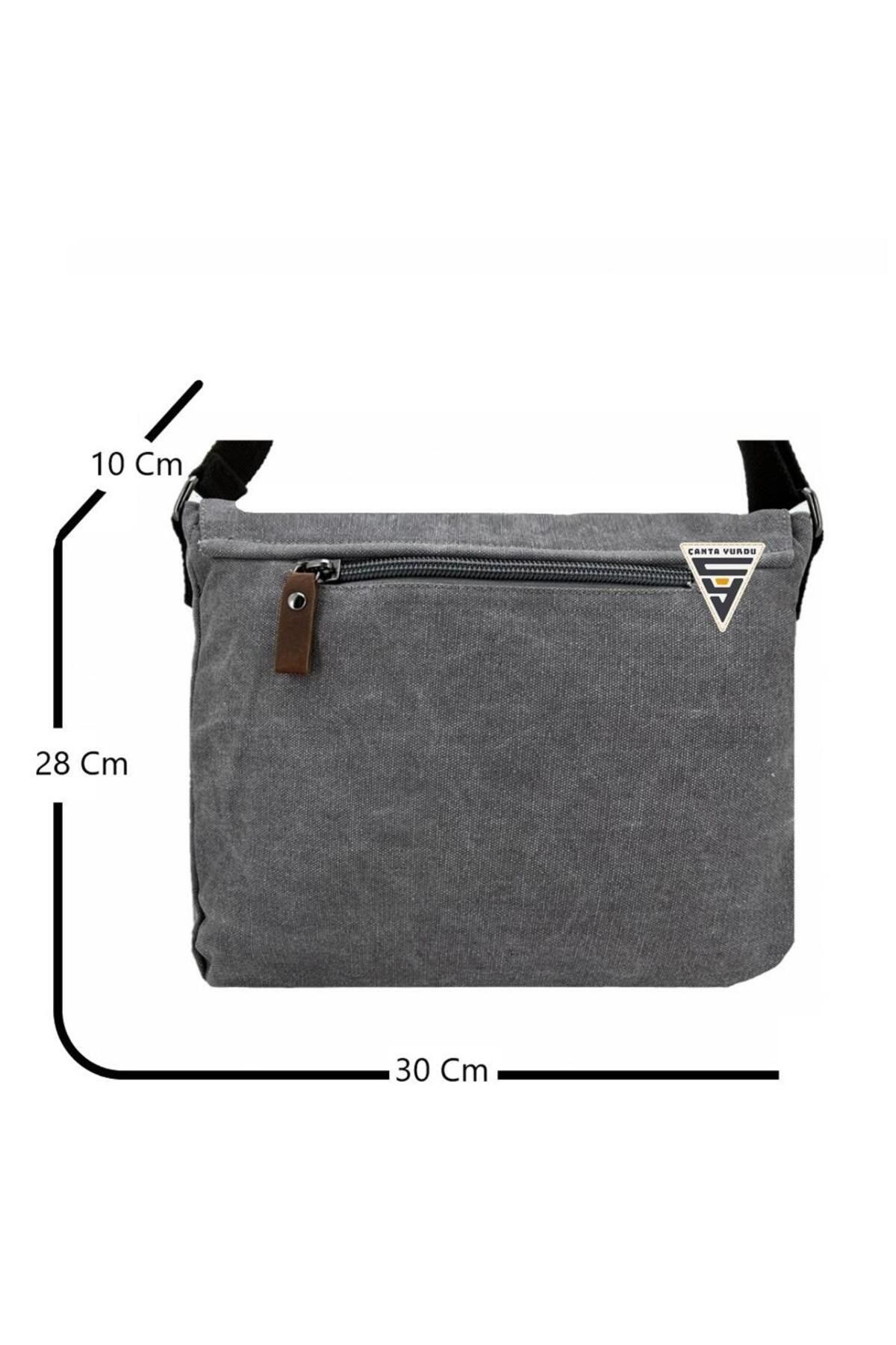 ÇÇS-Ççs London 31469 Canvas Postman Shoulder Bag Gray 3