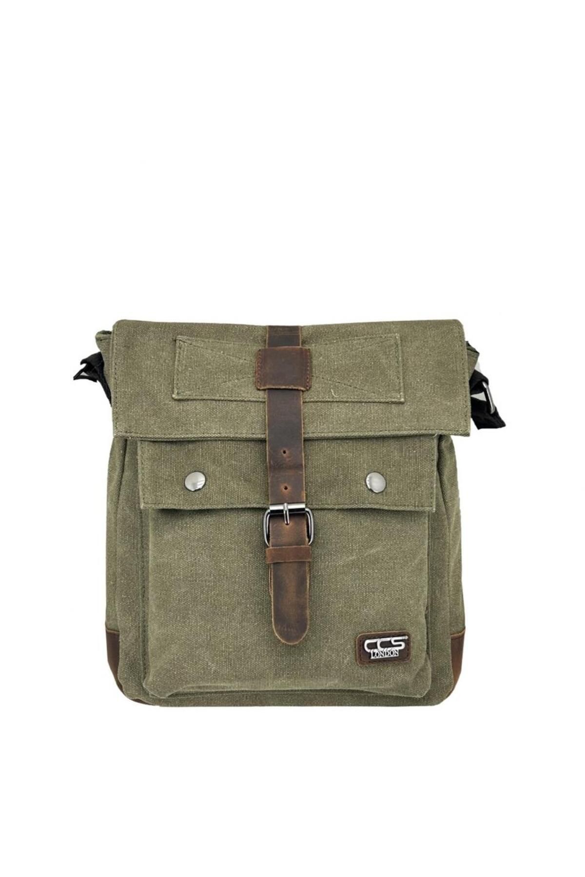 ÇÇS-Ççs 31461 Canvas Postman Shoulder Bag Green 6