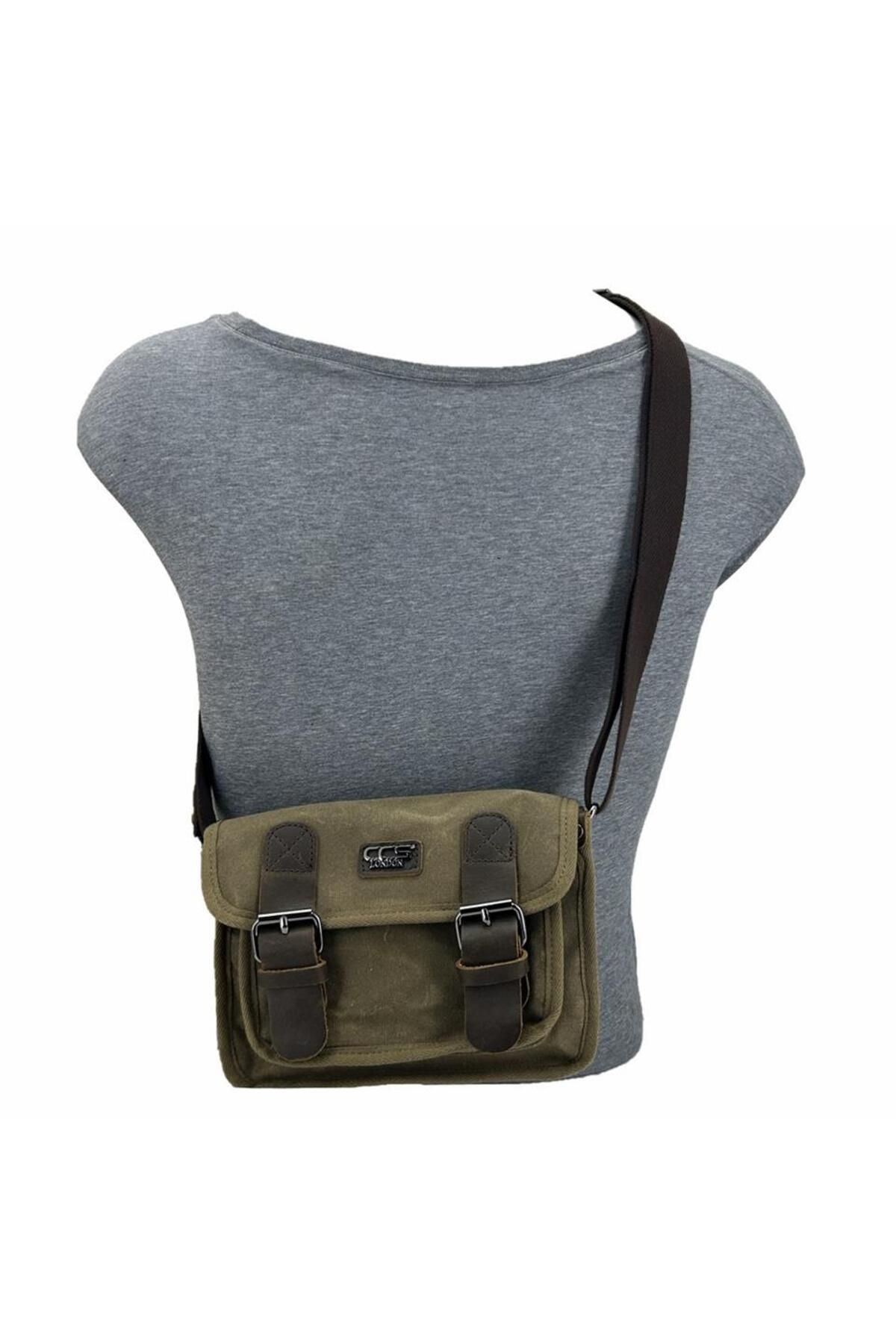 ÇÇS-Ççs 31488 Waxed Canvas Postman - Shoulder Bag with Strap Brown 5