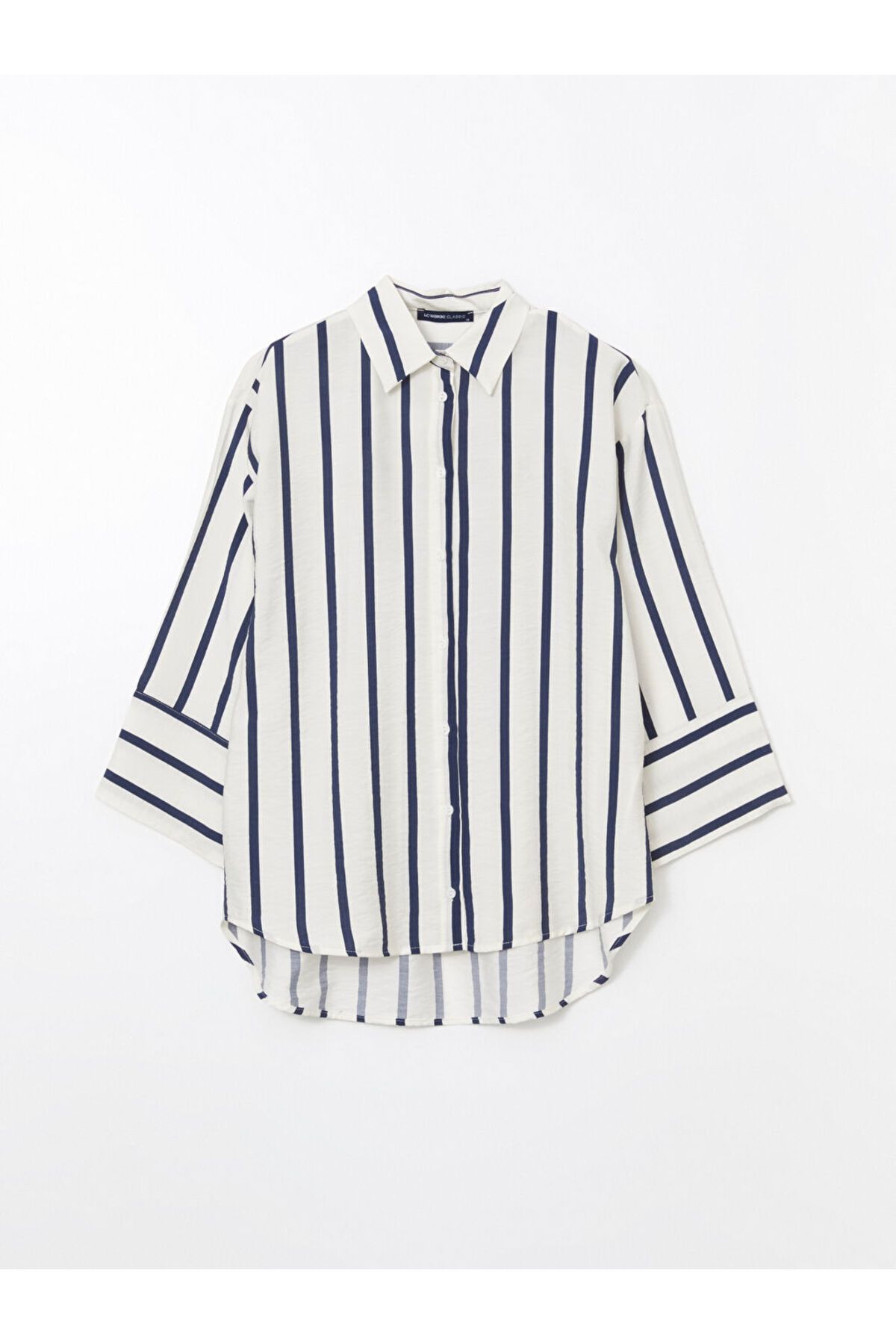 LC Waikiki Yeni Sezon Cizgili Oversize Kadin Gomlek - S5O872Z8