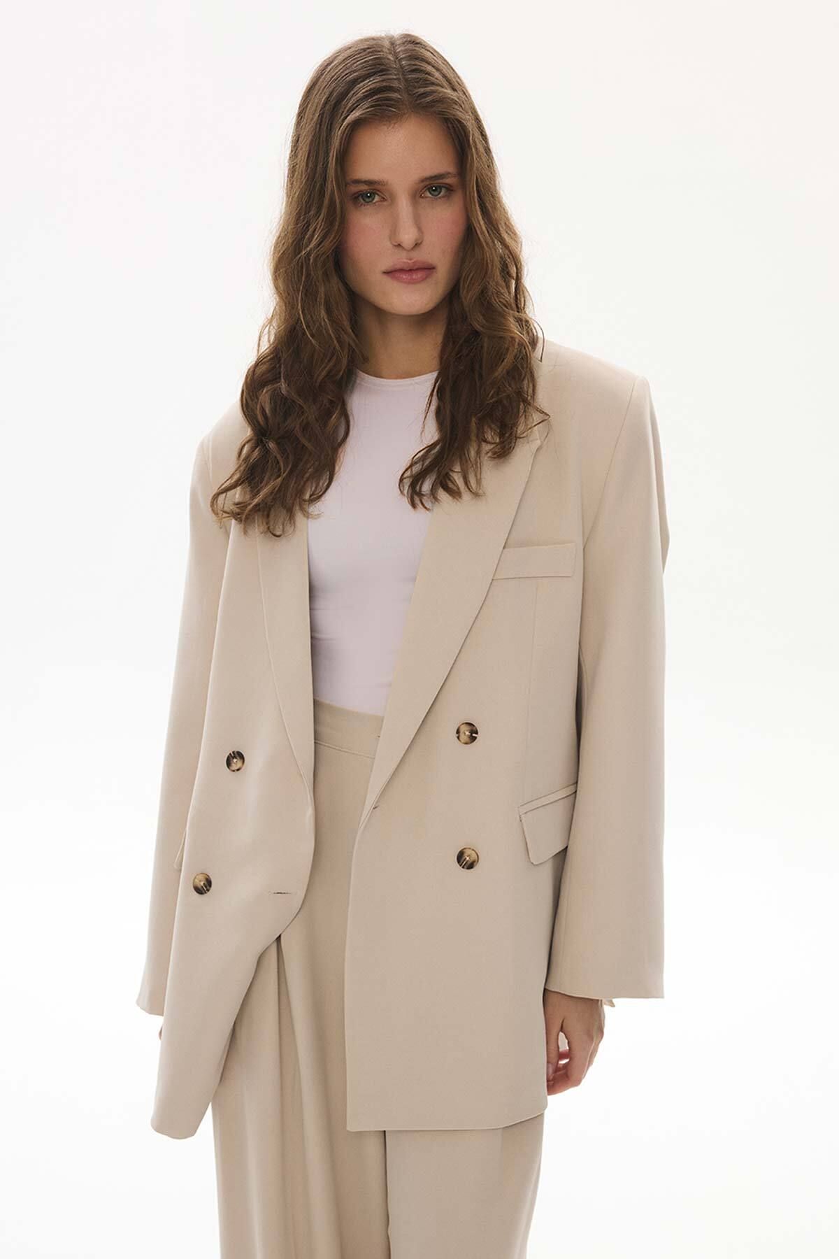 Hooopstore-Jachetă Blazer din piatră texturată 6