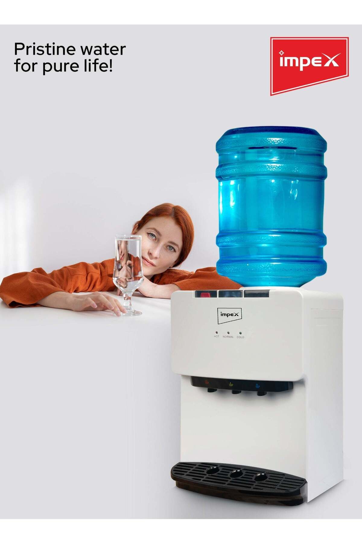 İMPEX-Impex Water Dispenser With 3 Temperature Settings Table Top Stainless Steel Tank WD 3903B 3