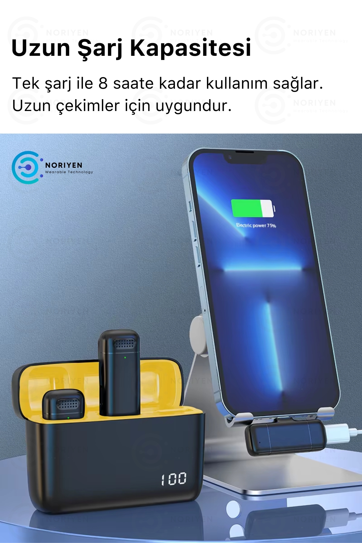 Şarj Kutulu Pro Model iPhone İçin Kablosuz Yaka Mikrofonu Influencer Youtuber Tiktok Mini Mikrofon