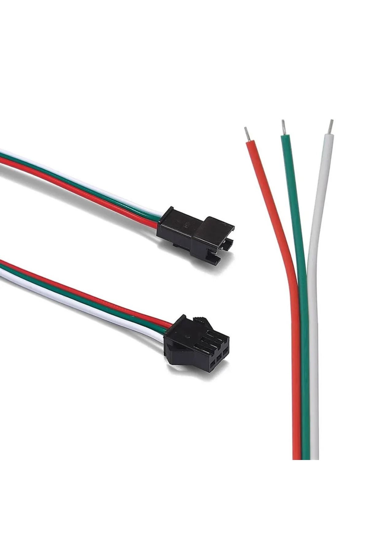 Ledarmy 2 adet 3 Pin JST SM 10cm Kablo Erkek Dişi Çifti Bağlantı Soketi LED Konnektör Şerit LED RGB WS2812B