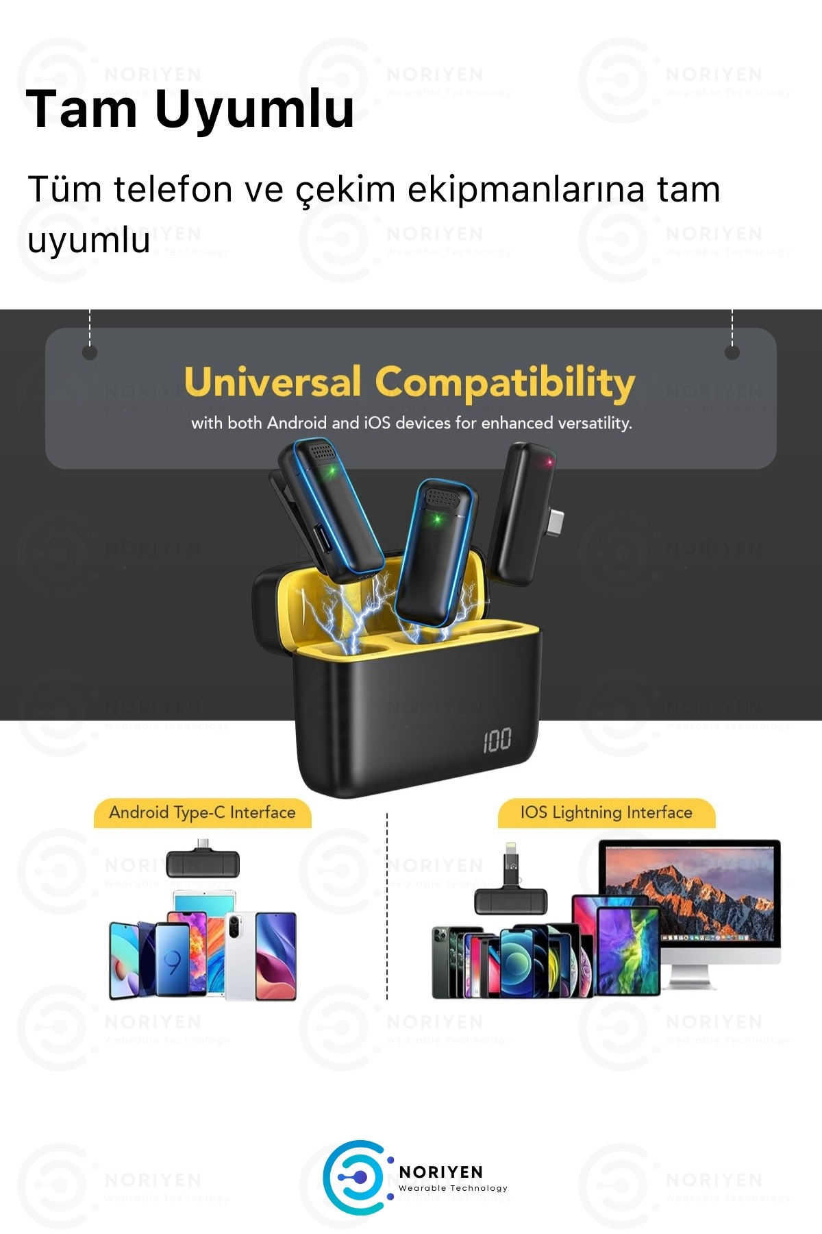 Şarj Kutulu Pro Model Type C Girişli Yaka Mikrofonu Influencer Youtuber Tiktok İçin Mini Mikrofon