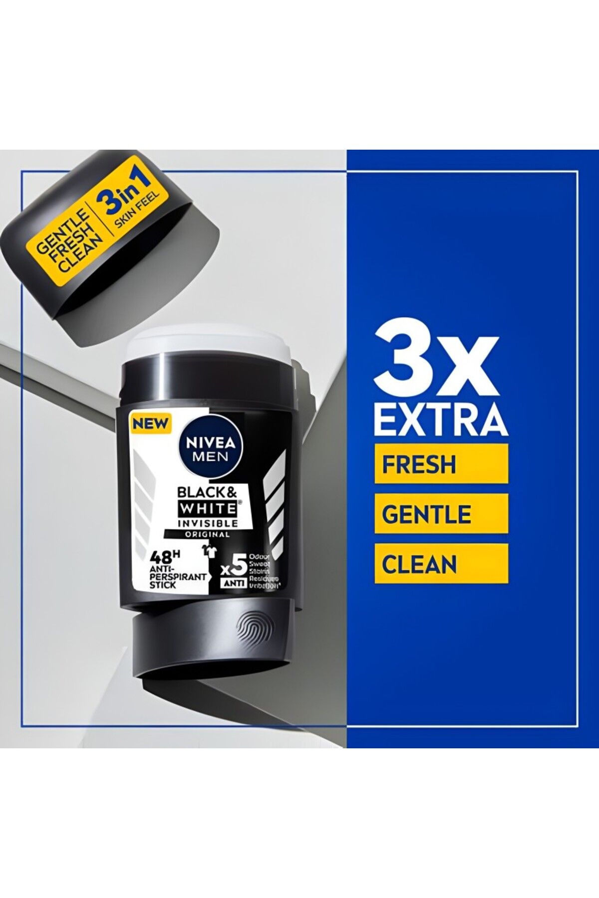 NIVEA-Stick 50ml Deep Black Carbon 3in 1 8018 --- NIVEA Stick 50ml Deep Black Carbon 3in 1 for Men 8018 4