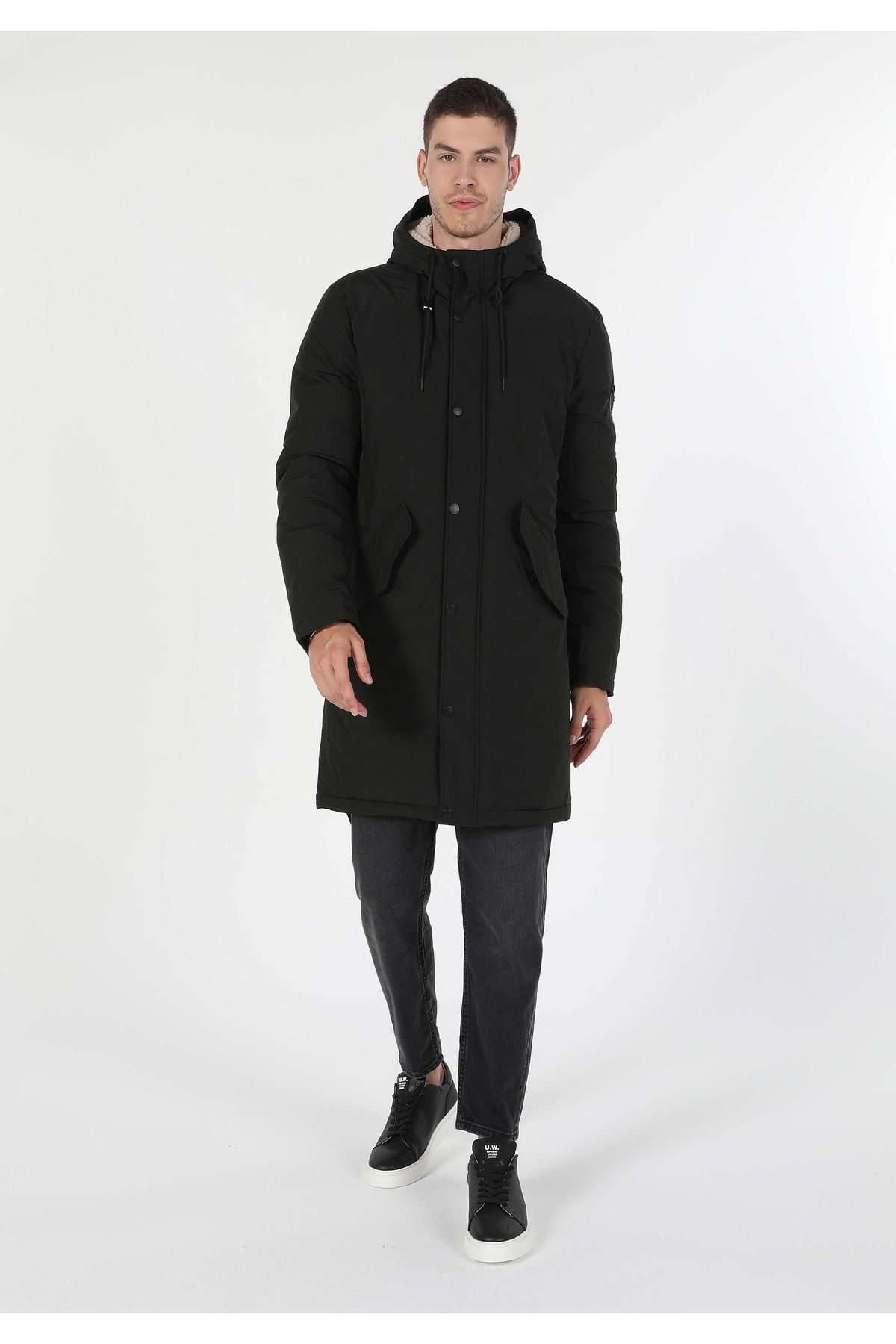 Regular Fit Erkek Yeşil Kaban - 1