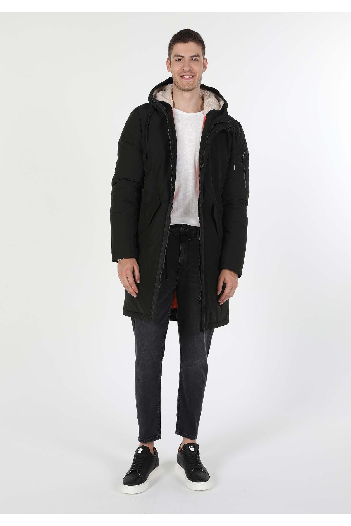Regular Fit Erkek Yeşil Kaban - 3
