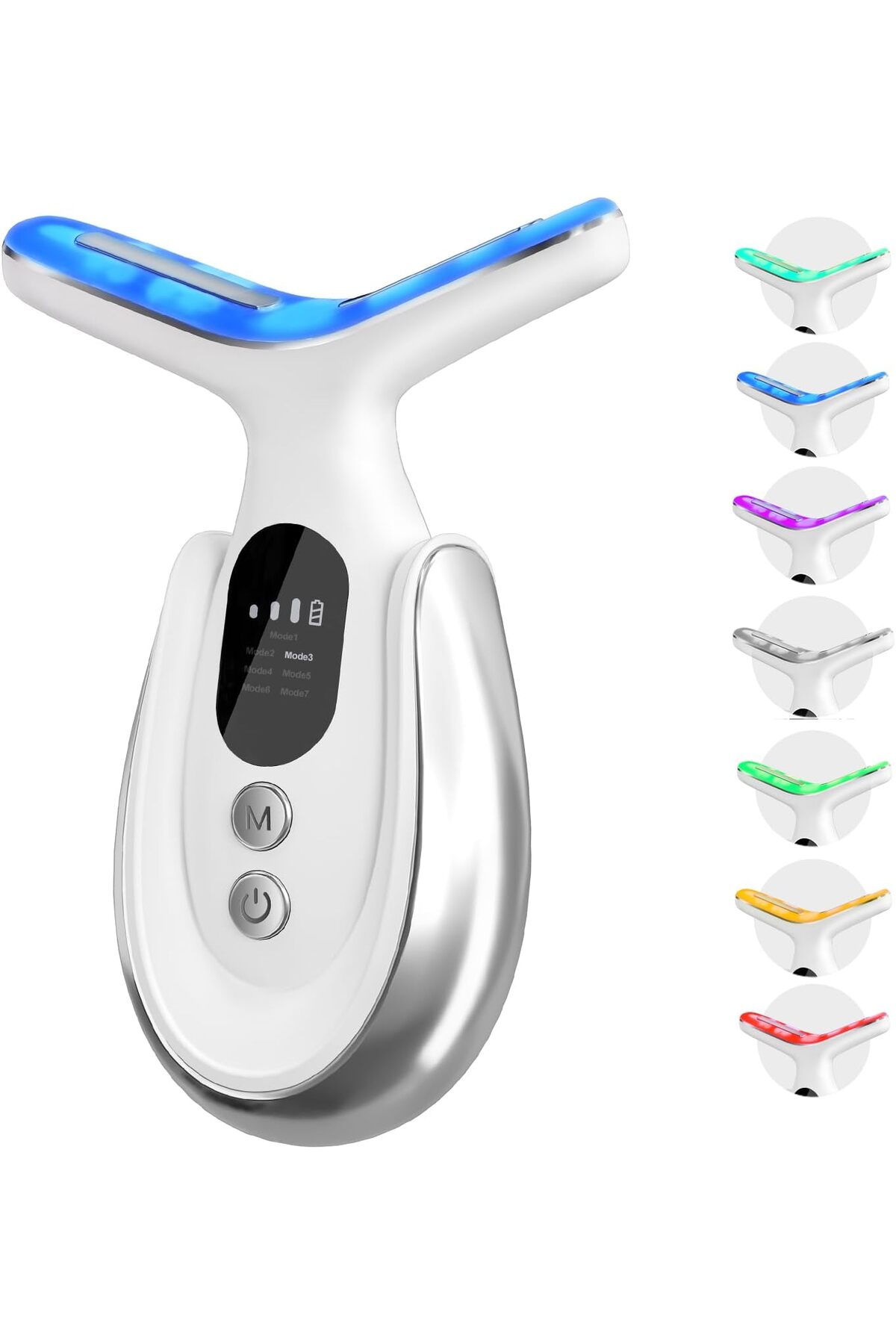 LED Ekranlı 7 Programlı EMS Yüz ve Boyun Güzellik Cihazı – Gıdık, Sarkma ve — سفید BGZNBD001