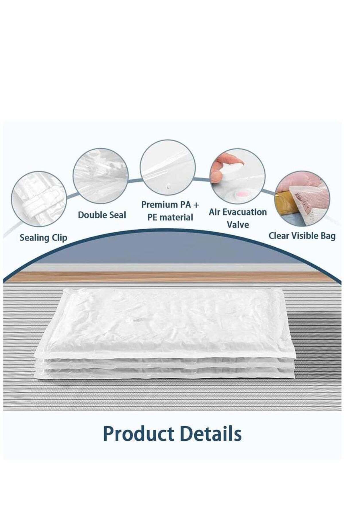 COOYA-Storage Bags, Space Saver Premium Sealer Bags with Hand Pump,6 Pcs 80x60cm Vacuum Compression Bags 6