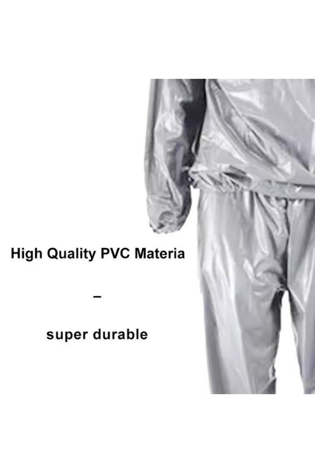 بدلة ساونا - بدلة عرق XXXL بدلة لياقة بدنية مصنوعة من مادة PVC بسمك 0.1 مم بدلة عرق رياضية لحرق الدهون