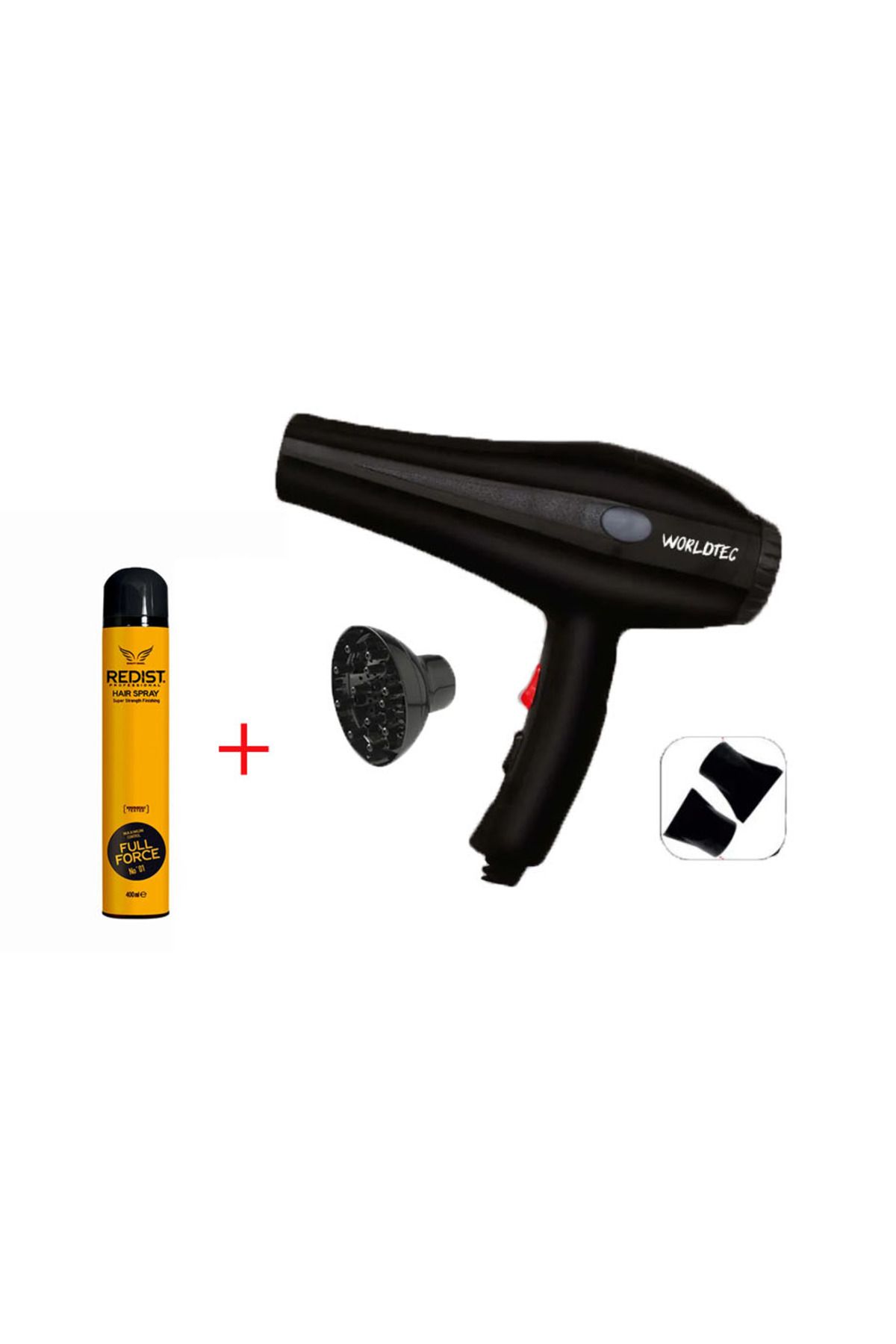 2400 Watt Turbo Profesyonel Kuaför Tipi Fön & Saç Kurutma Makinesi + Saç Spreyi + Wigo