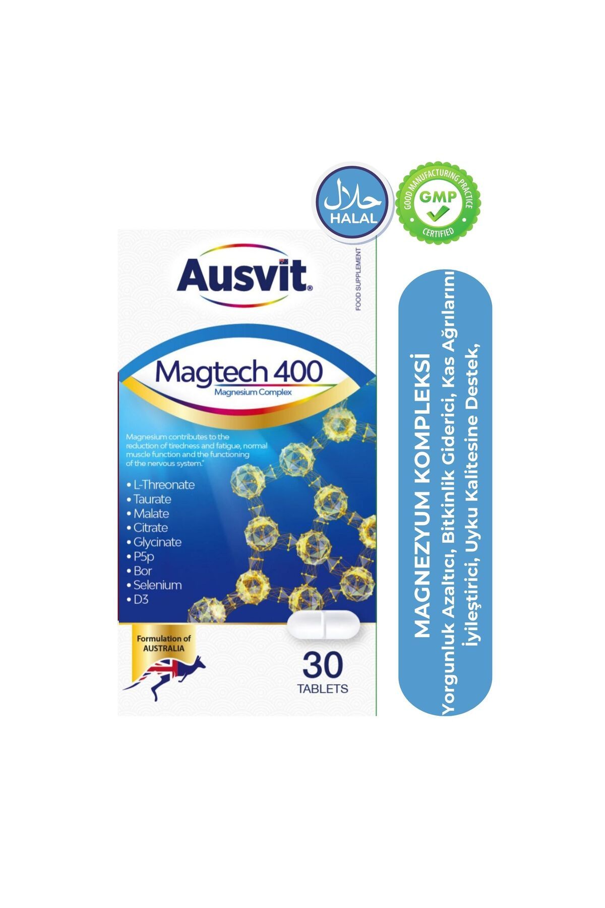 Ausvit-Magtech 400 - Magnesium Complex Tablet Food Supplement 1