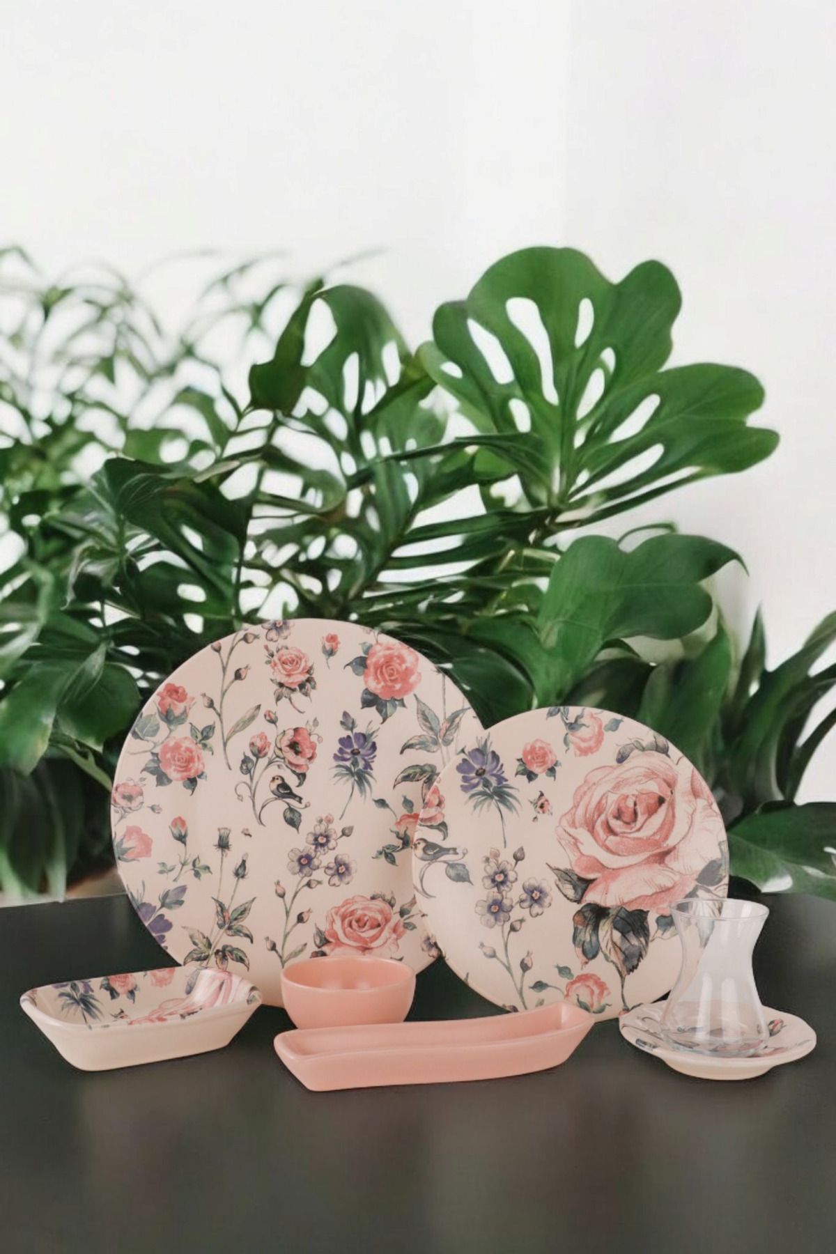 Keramika-19 Piece Rose Patterned Breakfast Set 2