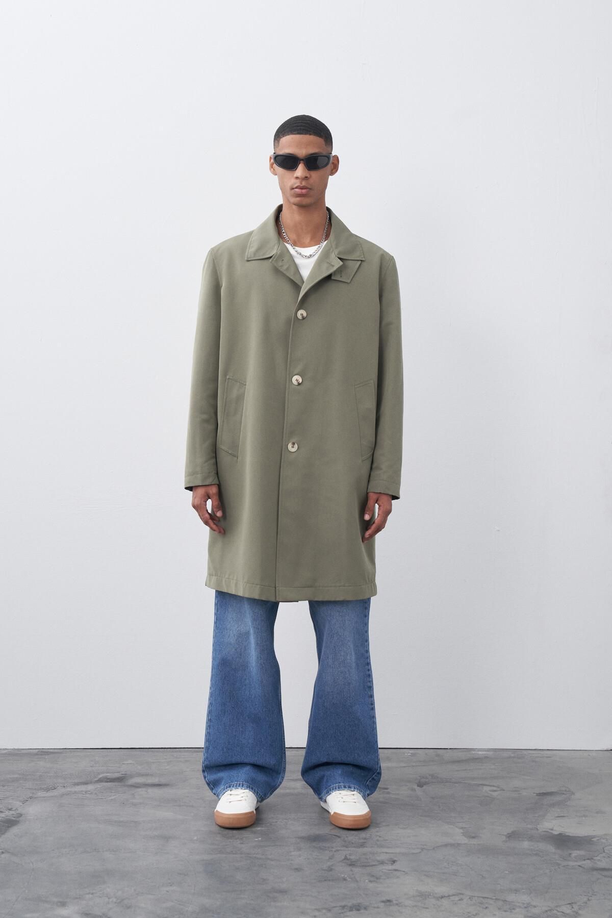 Vamos Vizon Oversize Trençkot Haki