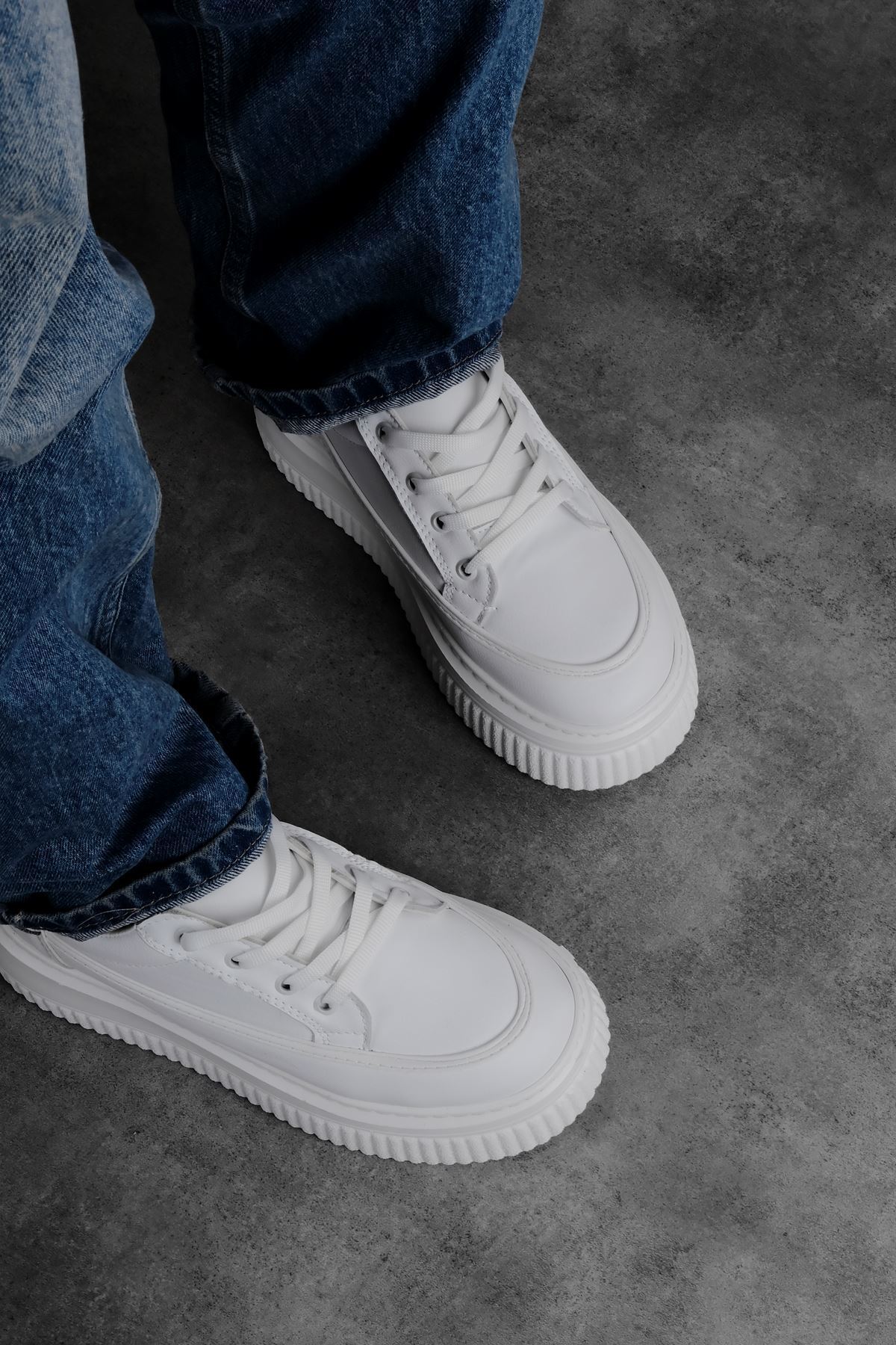 Lal Shoes & Bags-Pantofi sport cu șireturi pentru femei Baleon-albi 4