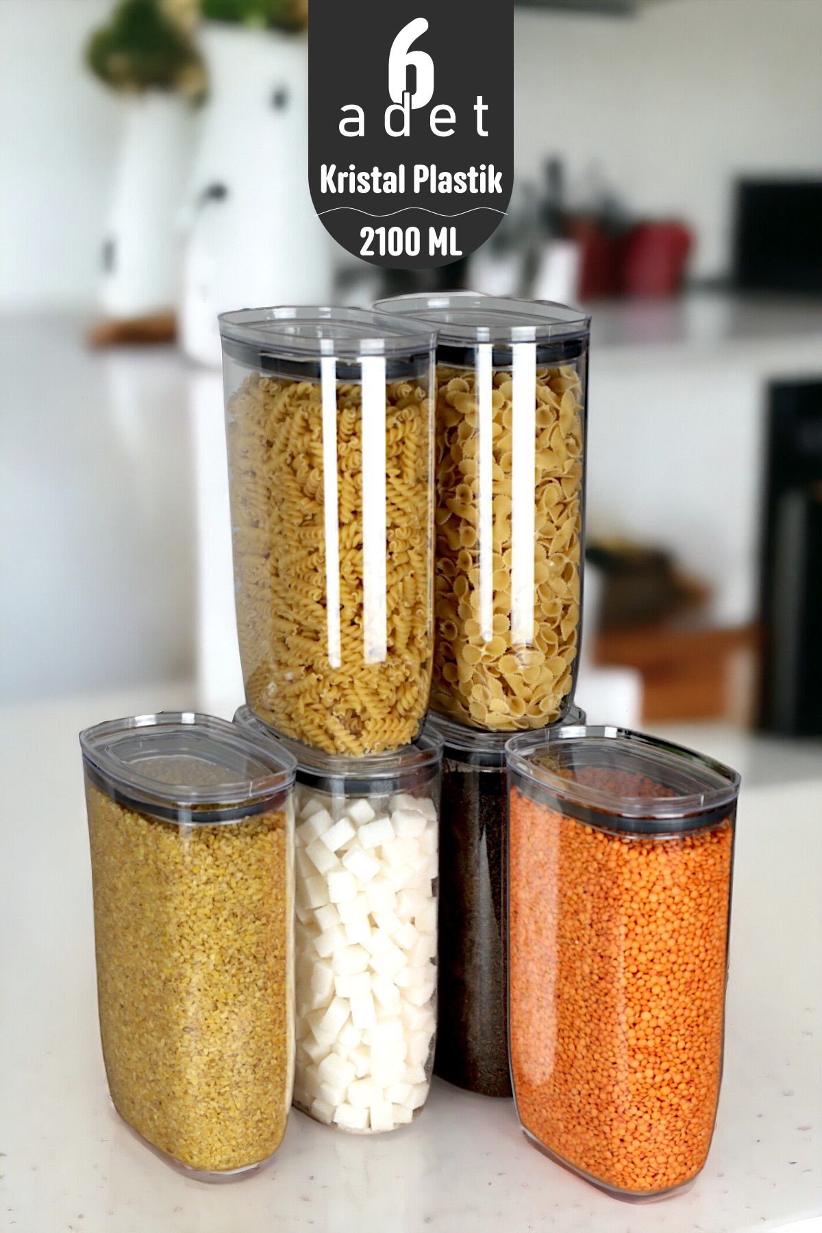 İronika-2100 ml Jumbo Size - Crystal Food Storage Set with Real Vacuum Silicone Lid 1