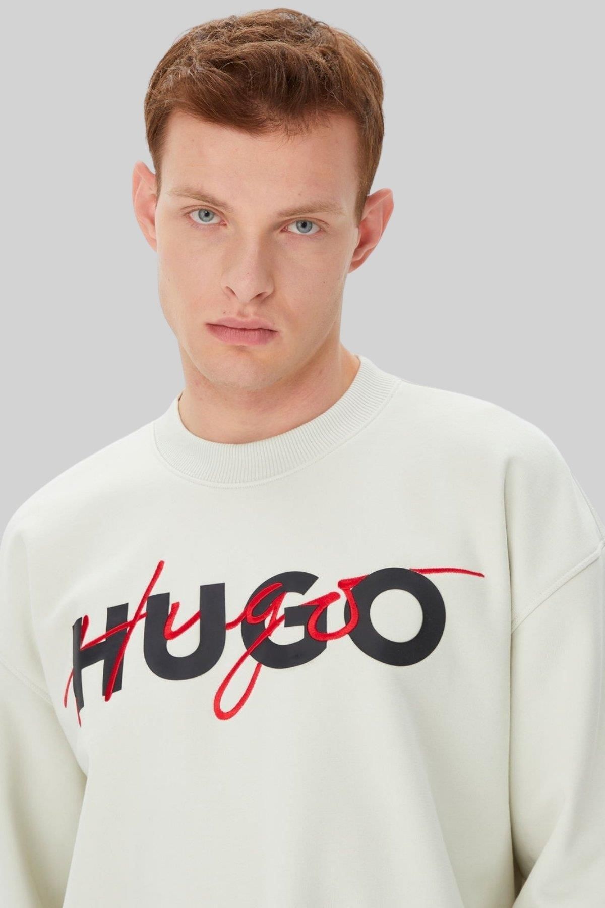 سویشرت مردانه یقه دوچرخه تناسب لباس سفید پیراهن Hugo Boss