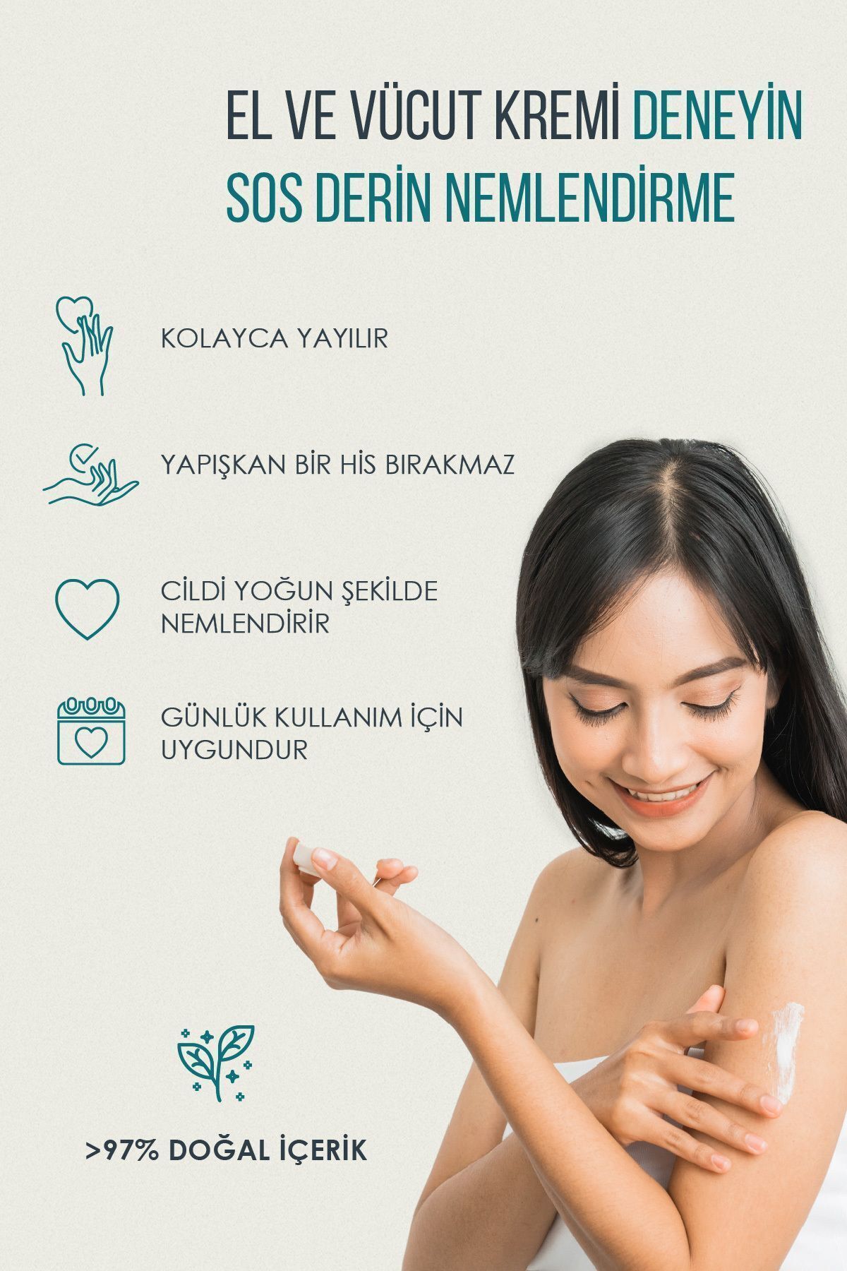 Pantenol El Vücut Bakım Kremi Nemlendirici Kuru Ciltler Için Yumuşatıcı, 400ml/ Hand & Body Cream — 8606032060603 — تصویر 5 از 9