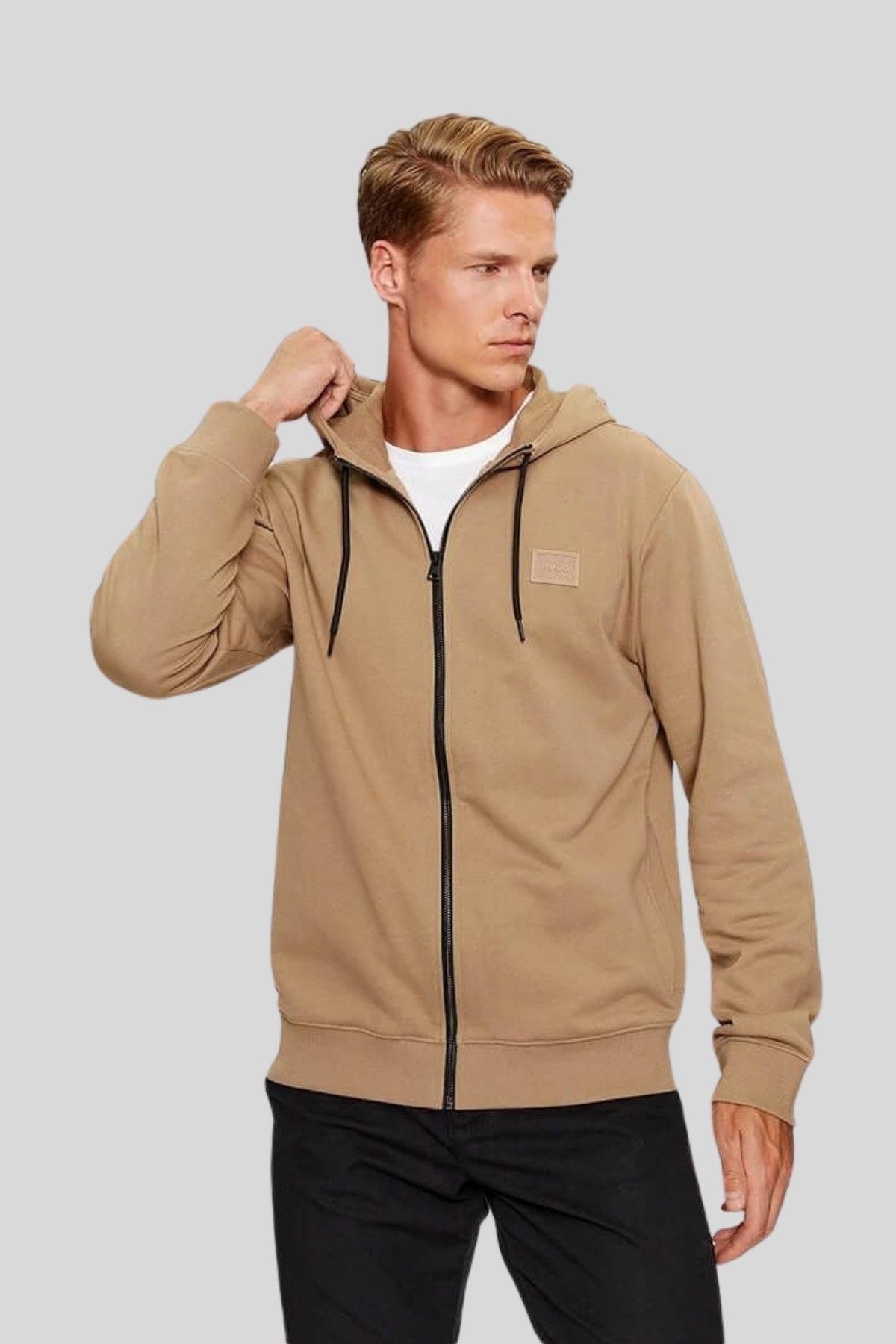 سویشرت مردانه به طور منظم لباس های پیراهن قهوه ای Hugo Boss